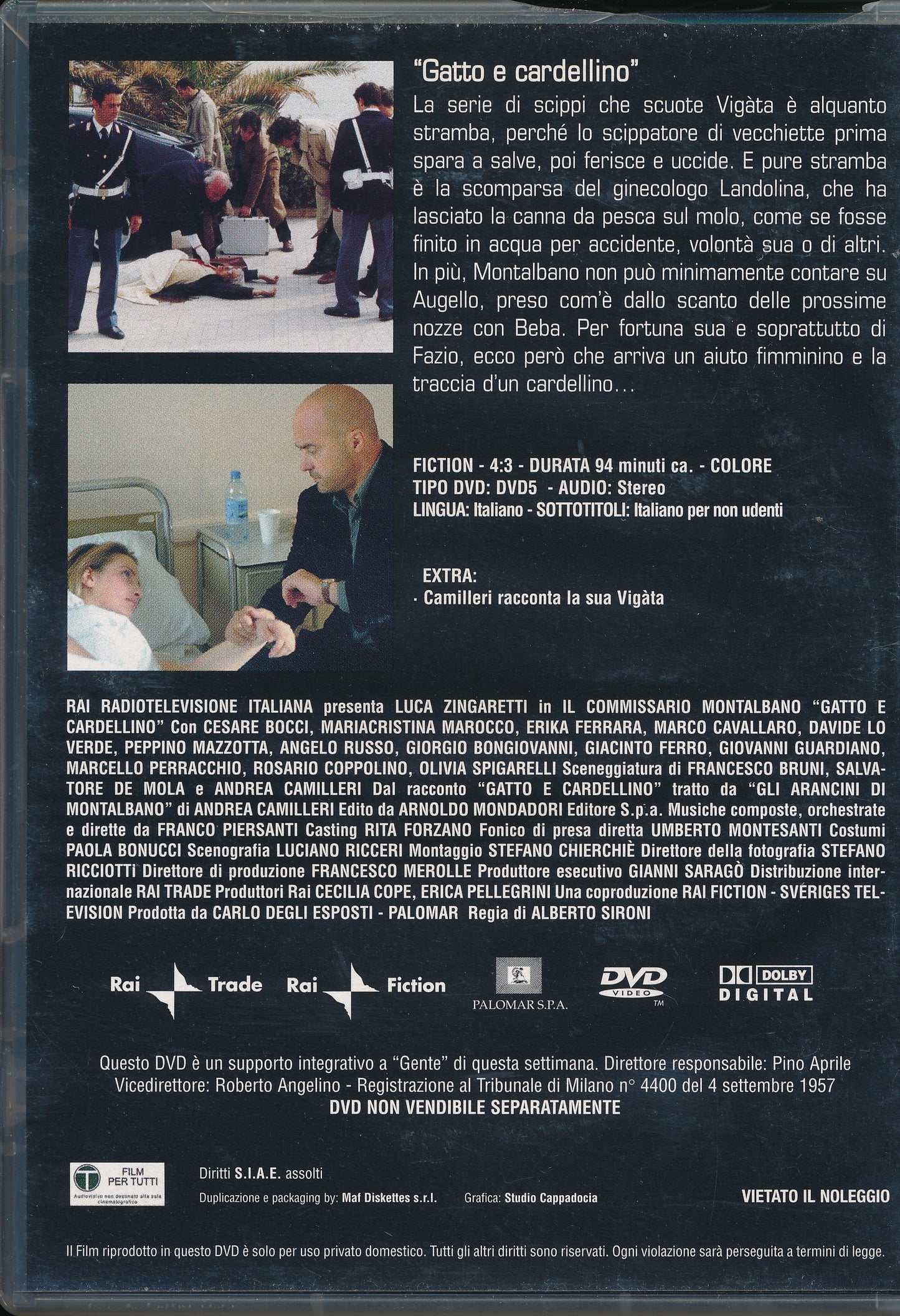 EBOND Il Commissario Montalbano - Gatto e cardellino DVD DB774552