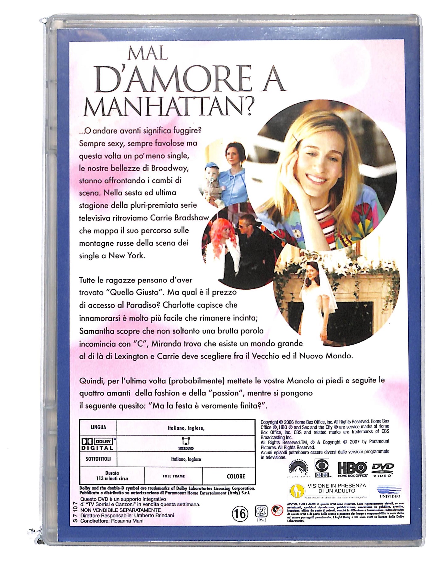 EBOND Sex and the City Stagione 6 Disco tre eps 9-12 EDITORIALE DVD DB774760