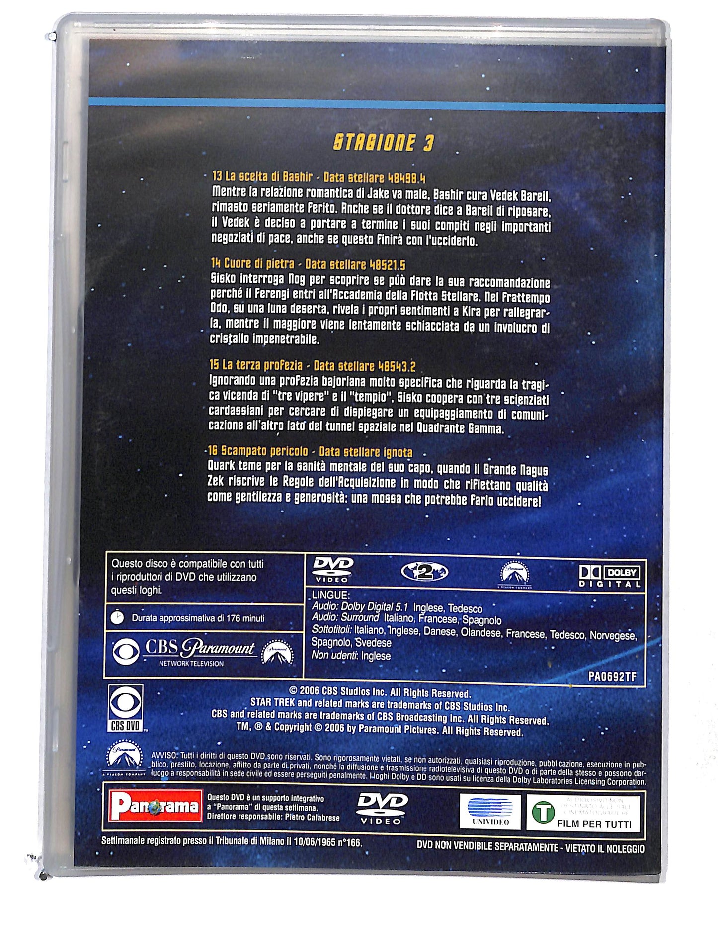 EBOND Star Trek: Deep Space Nine Stagione 3 disco 4 eps 13-16 DVD DB775101