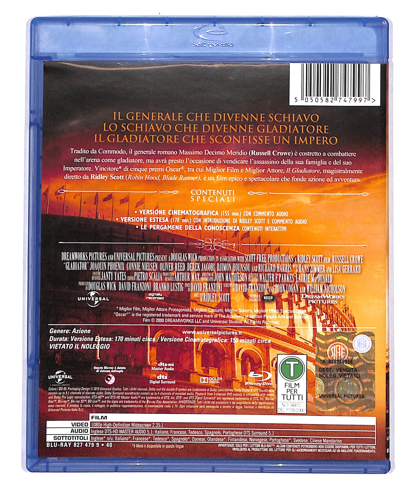 EBOND Il Gladiatore 15th Anniversary Special Edition BLURAY DB775111