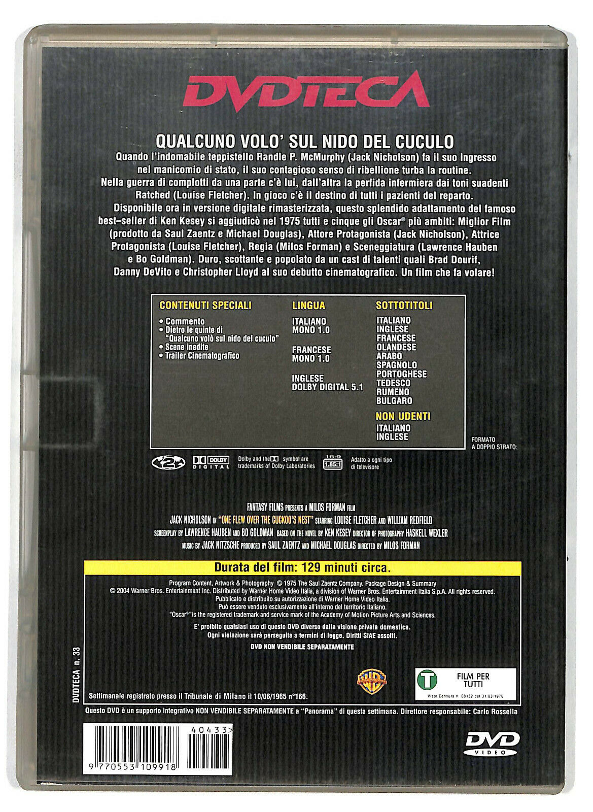 EBOND Qualcuno Volo Sul Nido Del Cuculo DVD DB776319