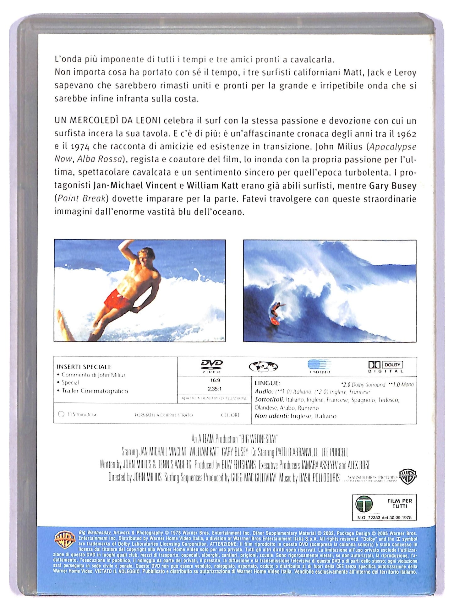 EBOND Un mercoledi da leoni EDITORIALE DVD DB776346