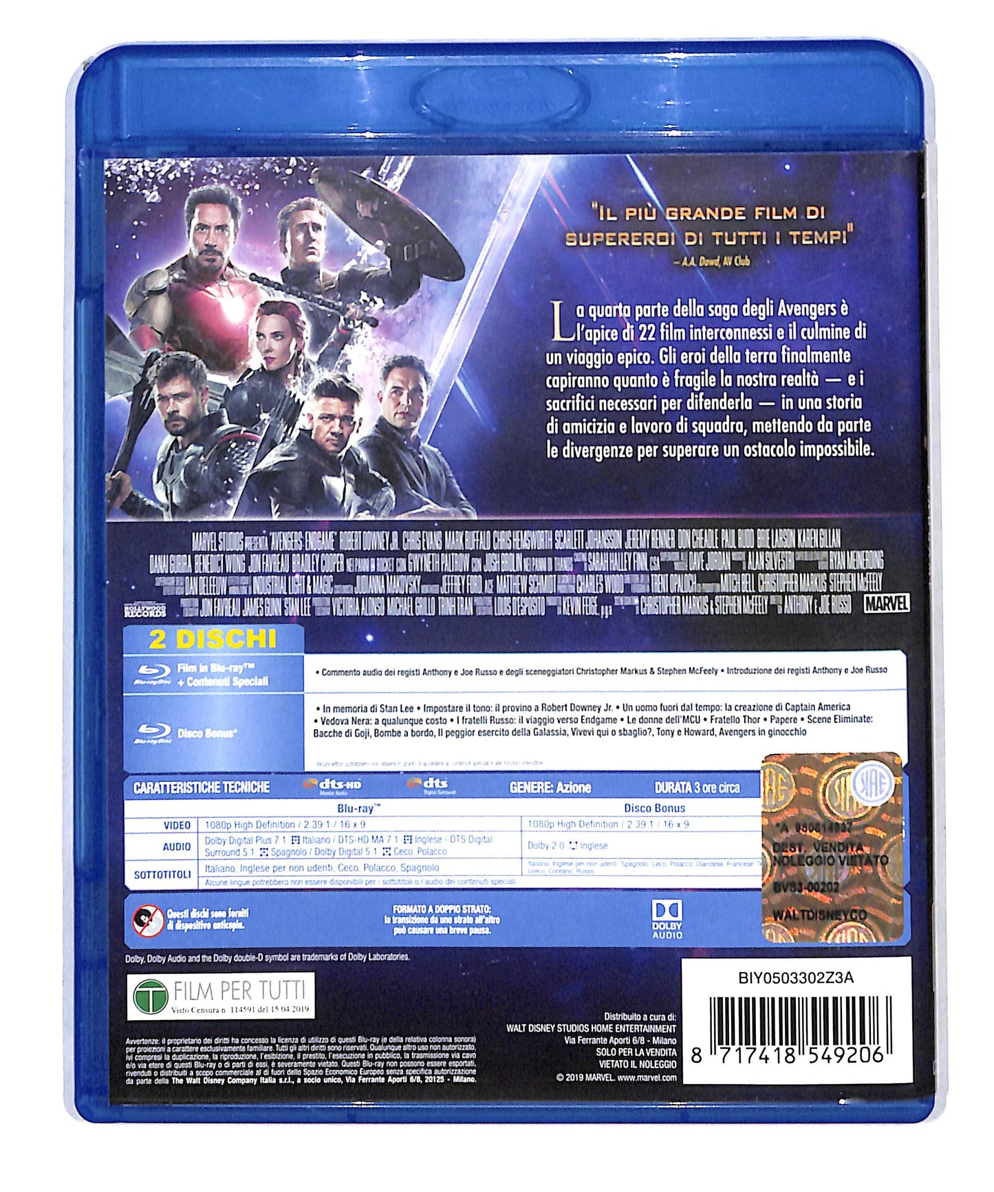 EBOND Avengers: Endgame BLURAY DB777806