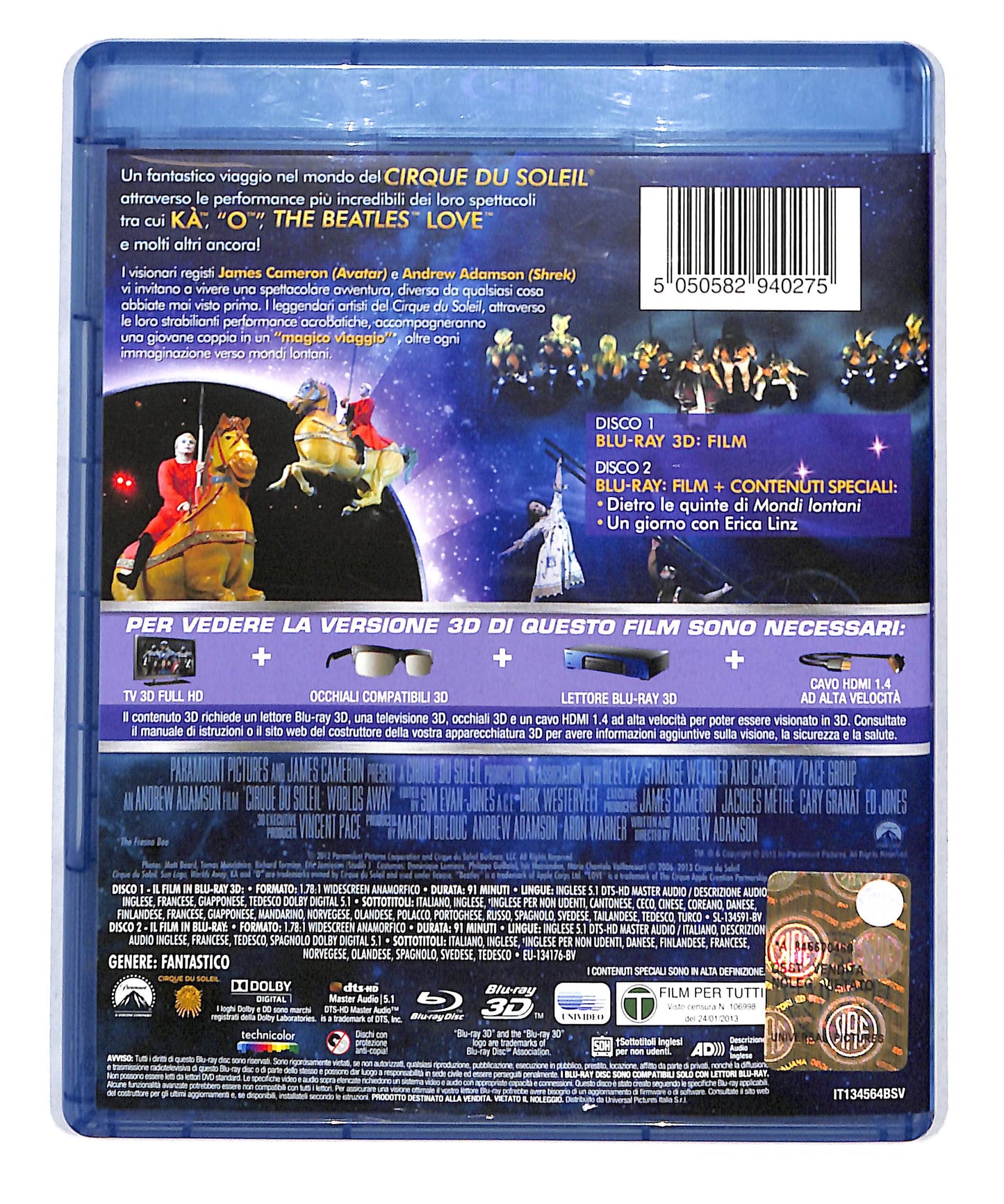 EBOND Cirque du Soleil mondi lontani BLURAY 3D BLURAY BLURAY DB777816