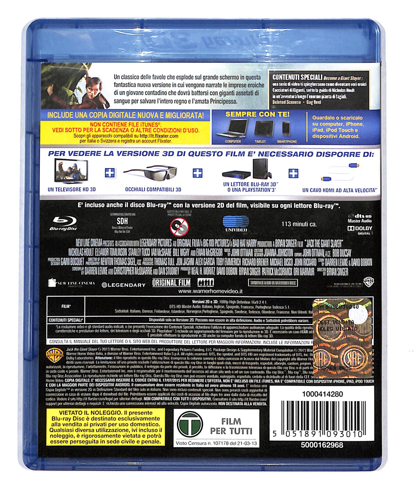 EBOND Il cacciatore di giganti BLURAY 3D+ BLURAY DB777871