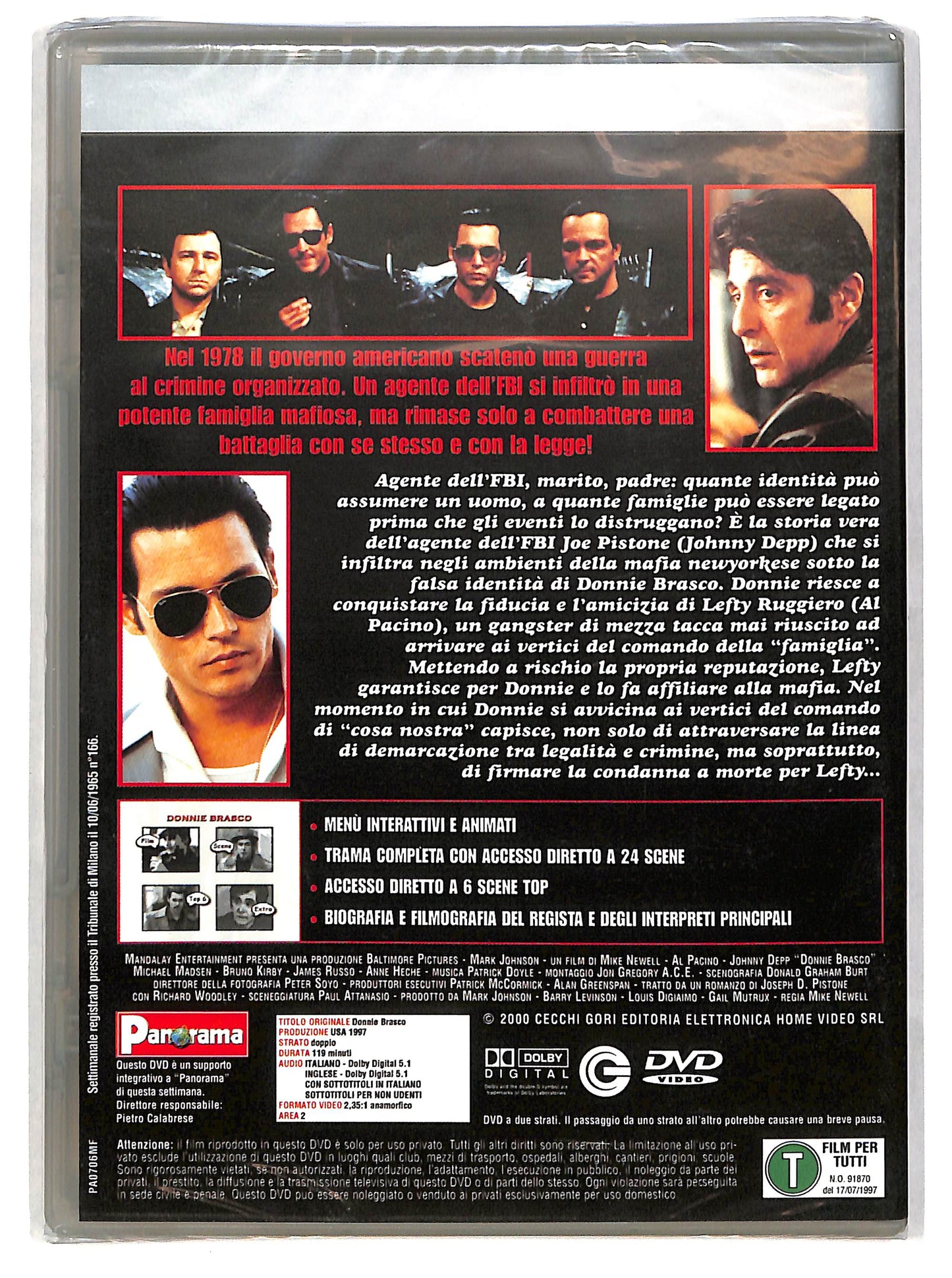 EBOND Donnie Brasco (film) MAFIA Movies EDITORIALE DVD DB778932