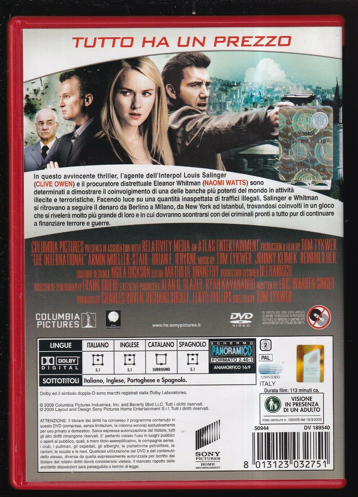 EBOND The International Ex-noleggio DVD DB778961