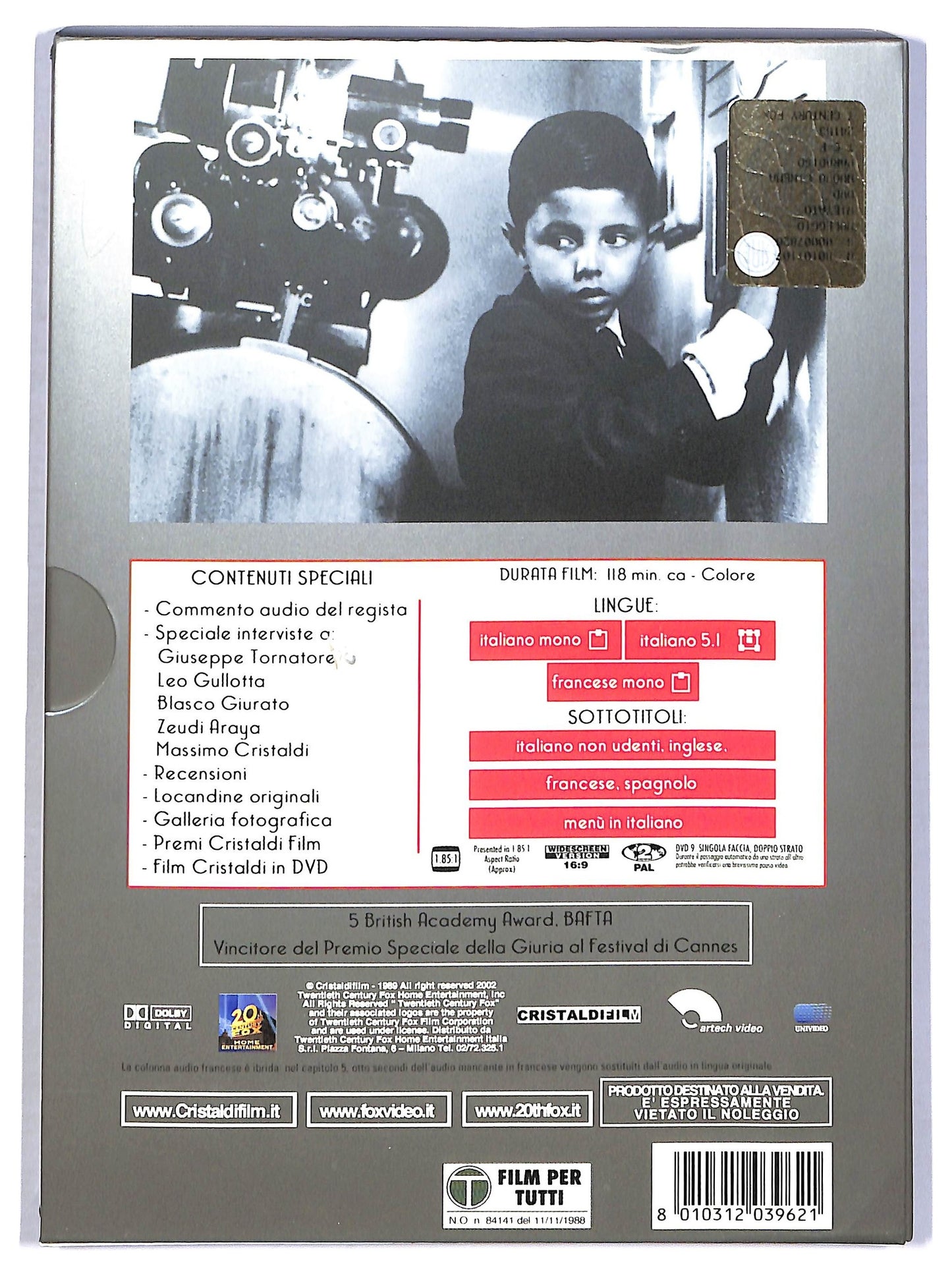 EBOND Nuovo Cinema Paradiso SLIPCASE DVD DB779238