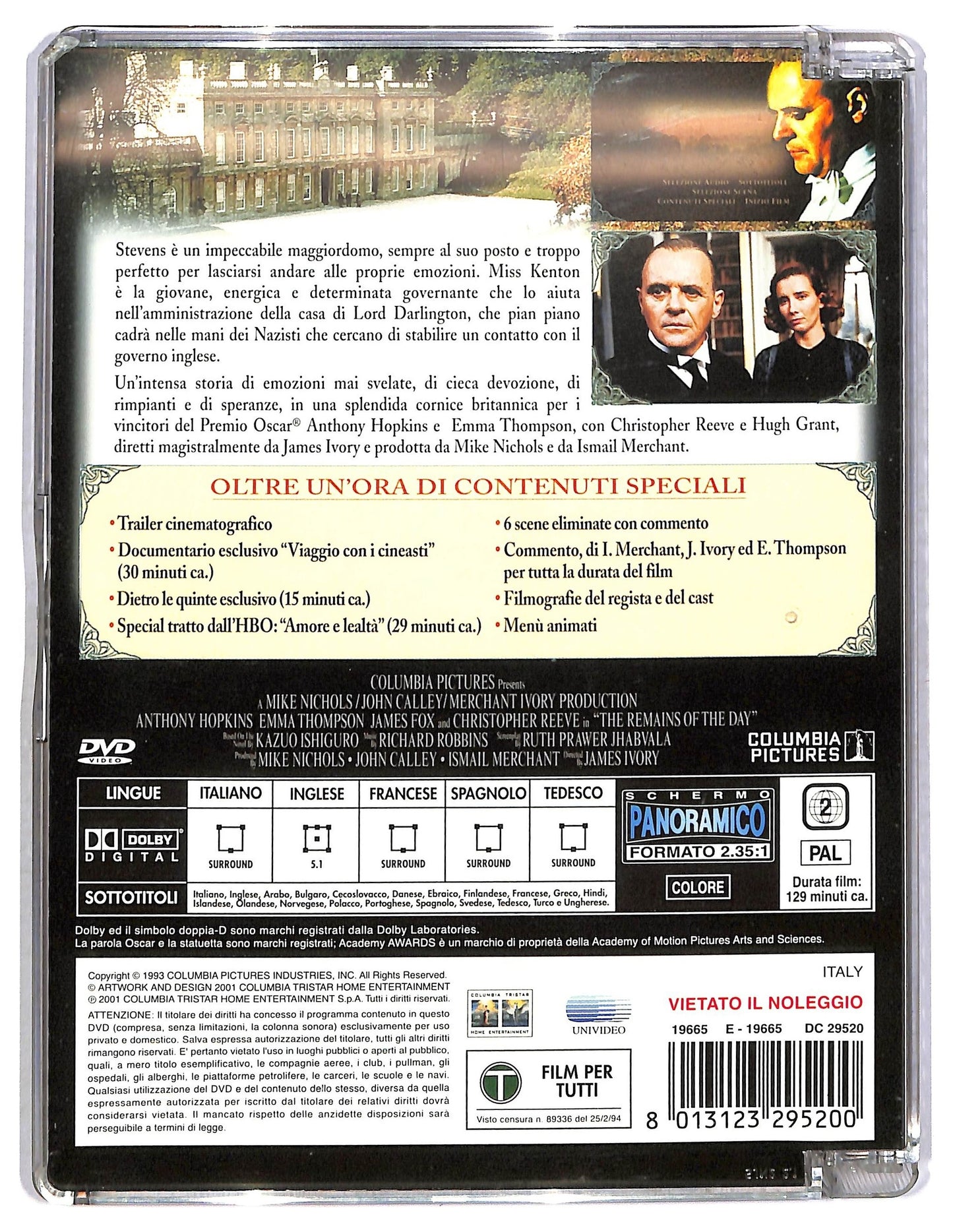 EBOND Quel Che Resta Del Giorno SPECIAL EDITION SJB DVD DB779410