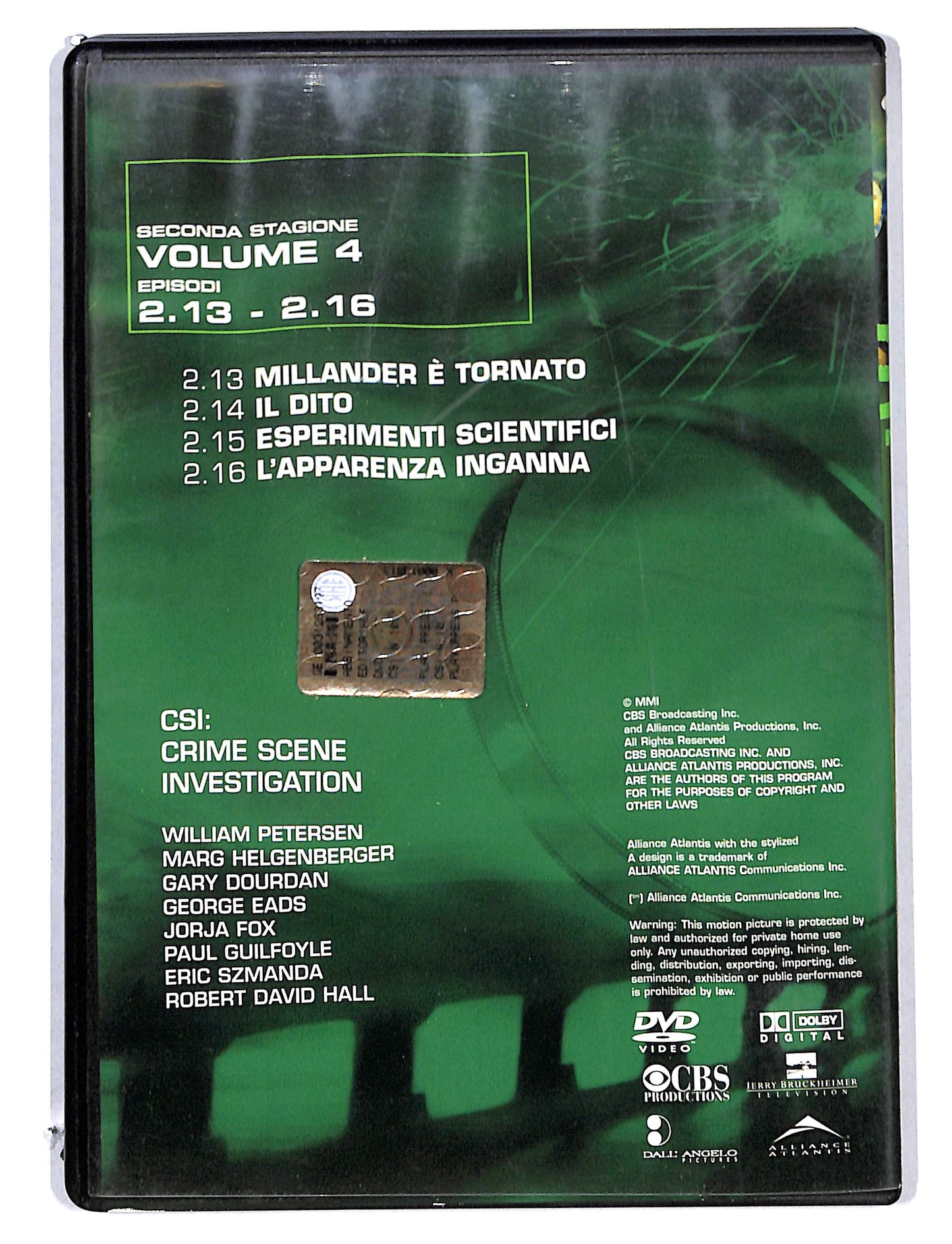 EBOND CSI seconda stagione vol.4 episodi 2.13 - 2.16 DVD DB780133