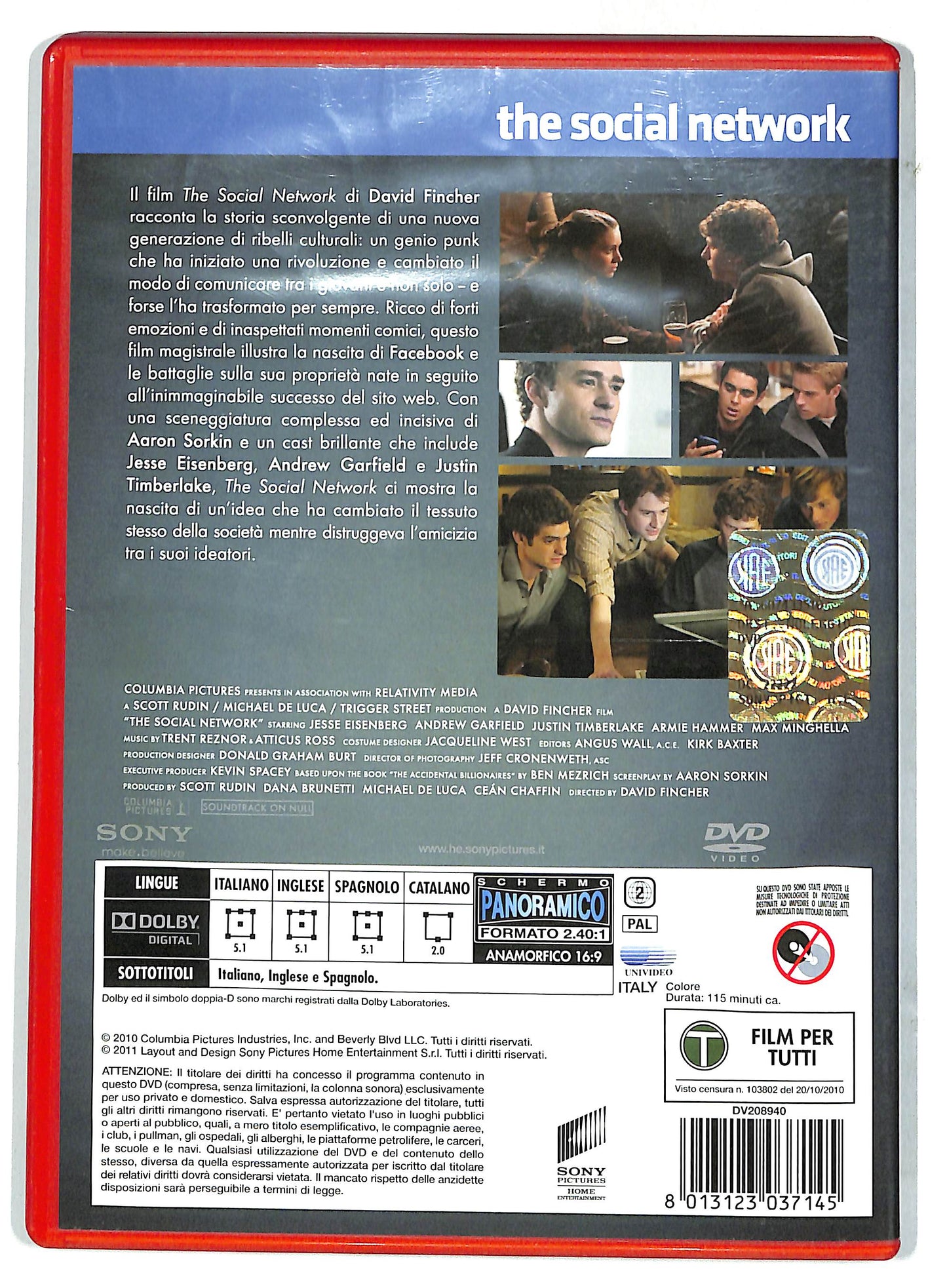 EBOND The Social Network NOLEGGIO DVD DB780816