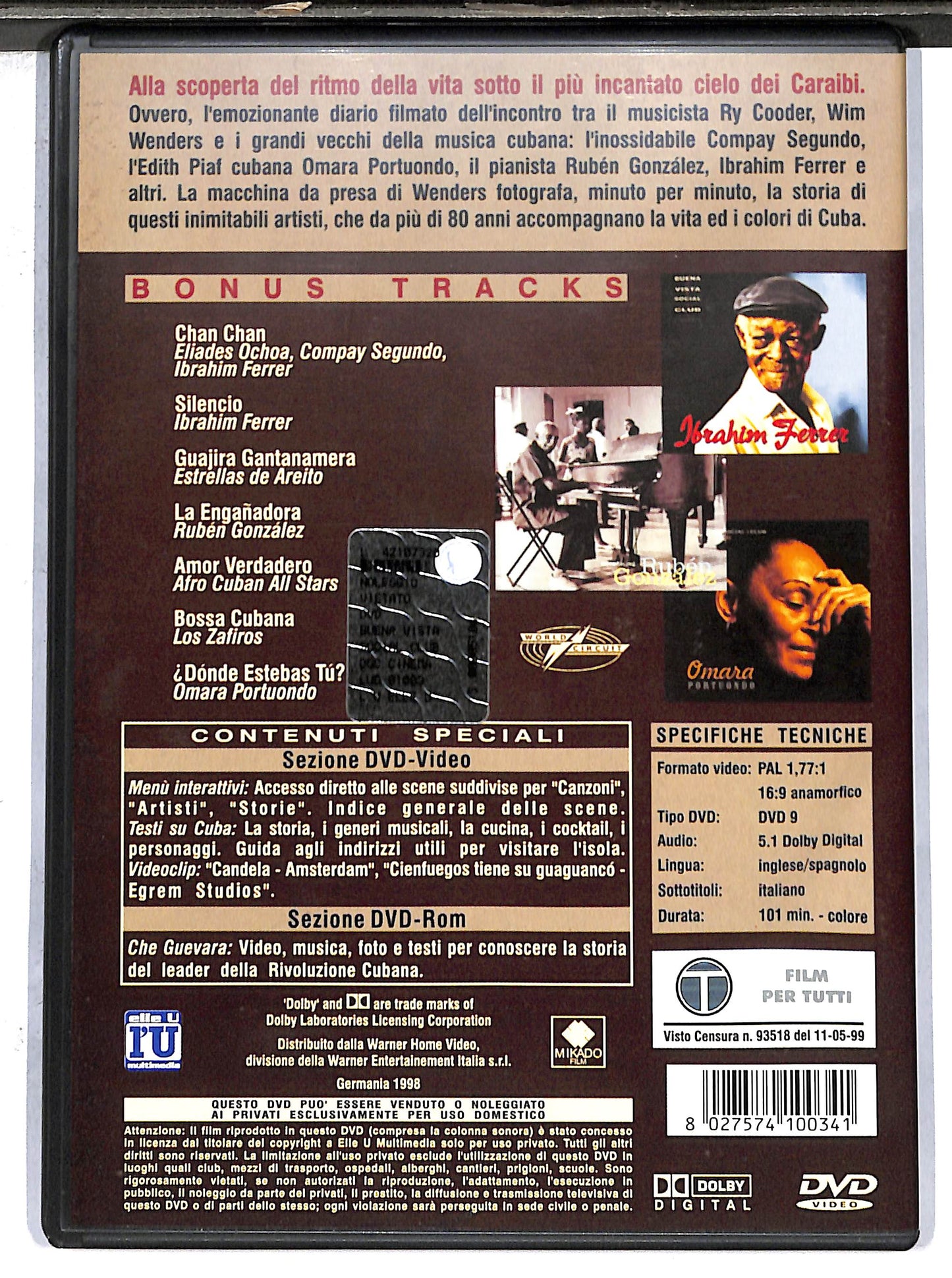 EBOND Buena Vista Social Club NOLEGGIO DVD DB786218