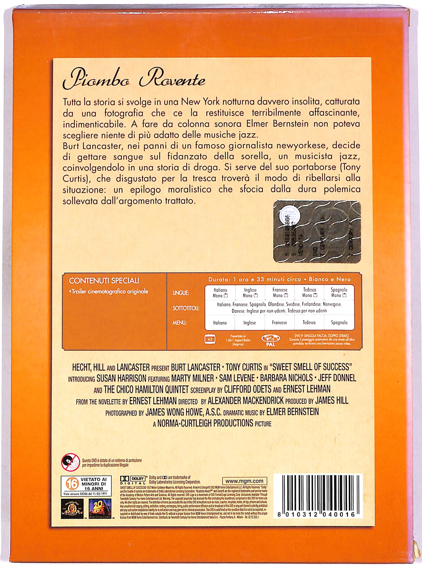 EBOND Piombo rovente SLIPCASE DVD DB788848