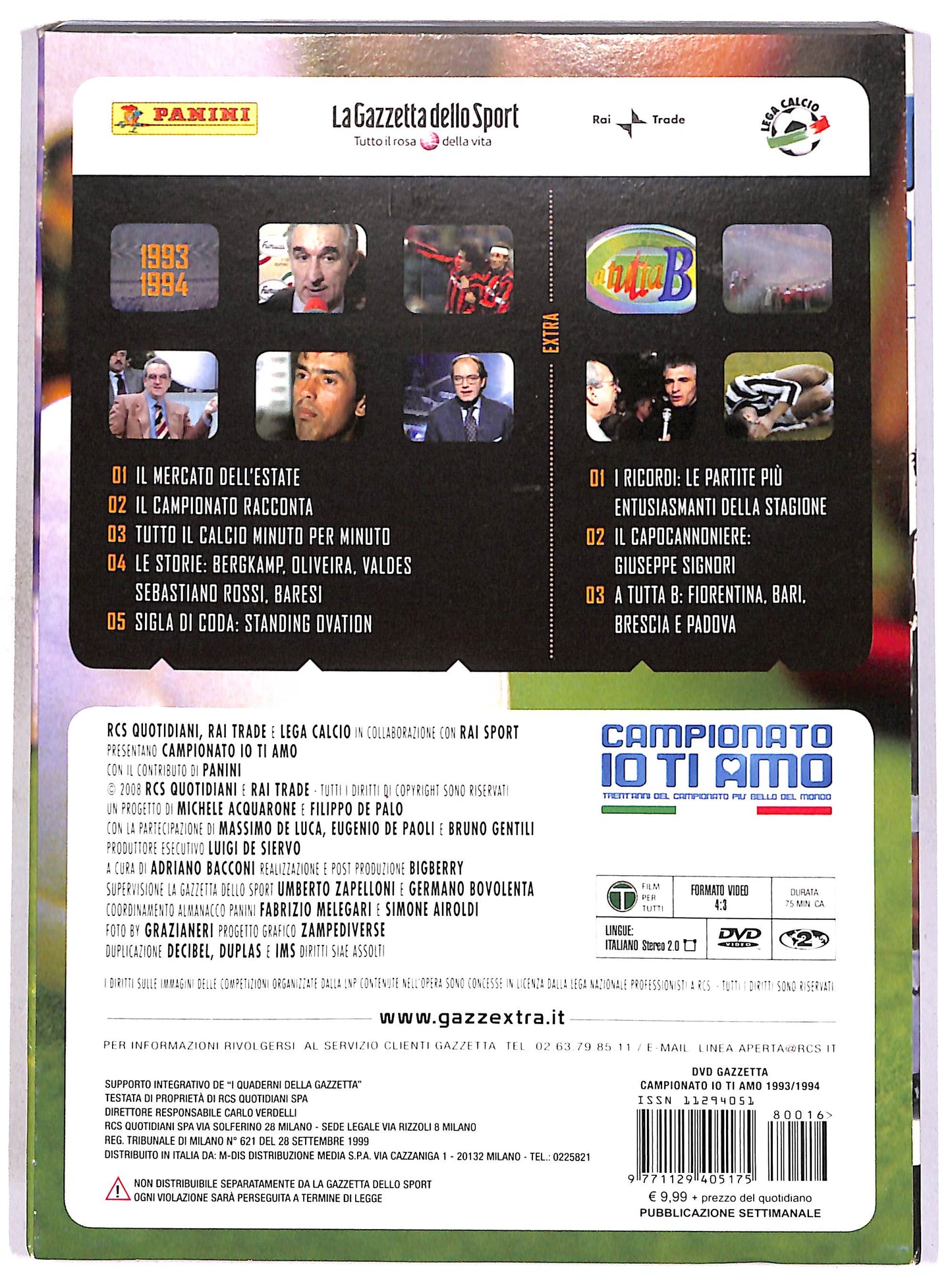 EBOND Campionato io ti amo Vol.16 - '93-'94 SLIPCASE EDITORIALE DVD DB788856