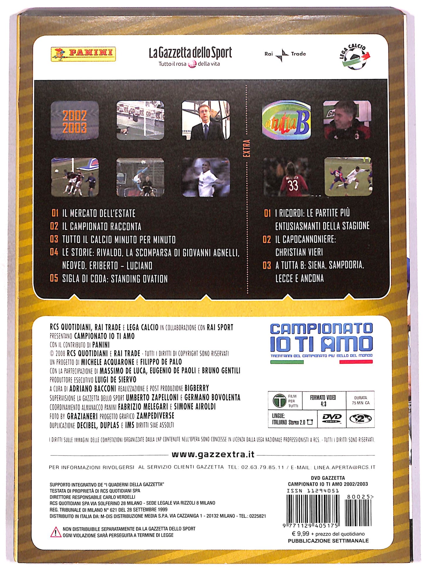 EBOND Campionato io ti amo Vol.25 - 2002-2003 SLIPCASE EDITORIALE DVD DB788857