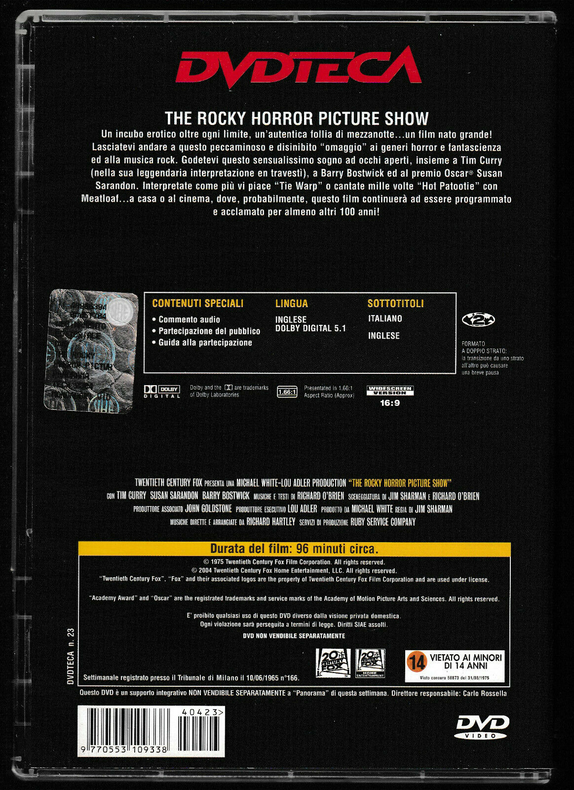 EBOND The Rocky Horror Picture Show Editoriale DVD DB789825
