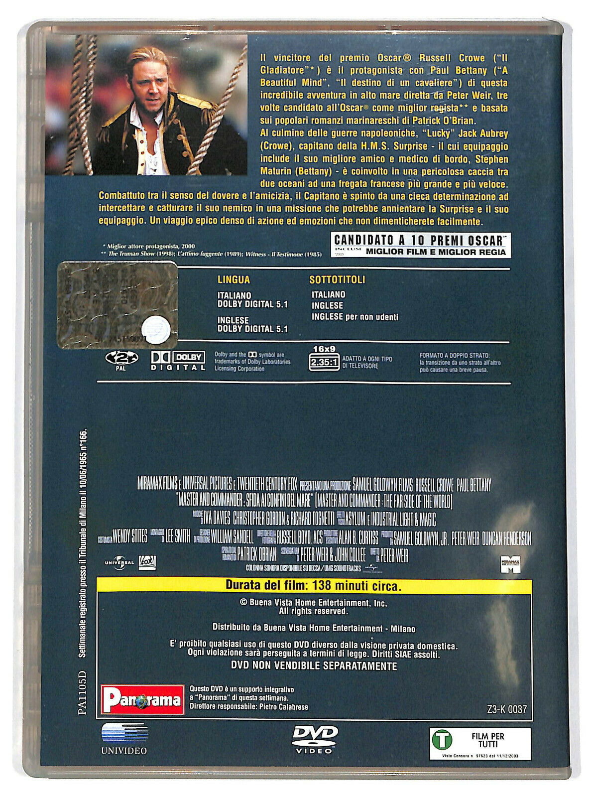 EBOND Master And Commander Editoriale DVD DB790427