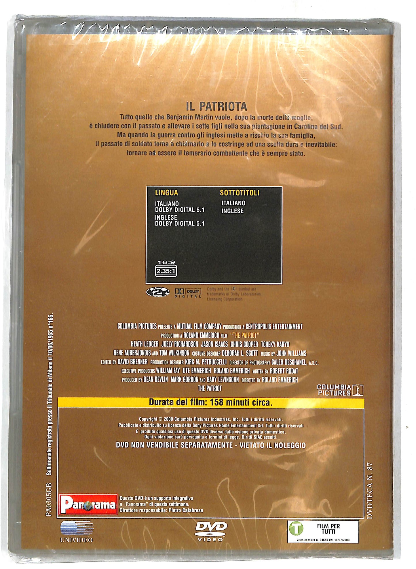 EBOND Il patriota EDITORIALE DVD DB790430