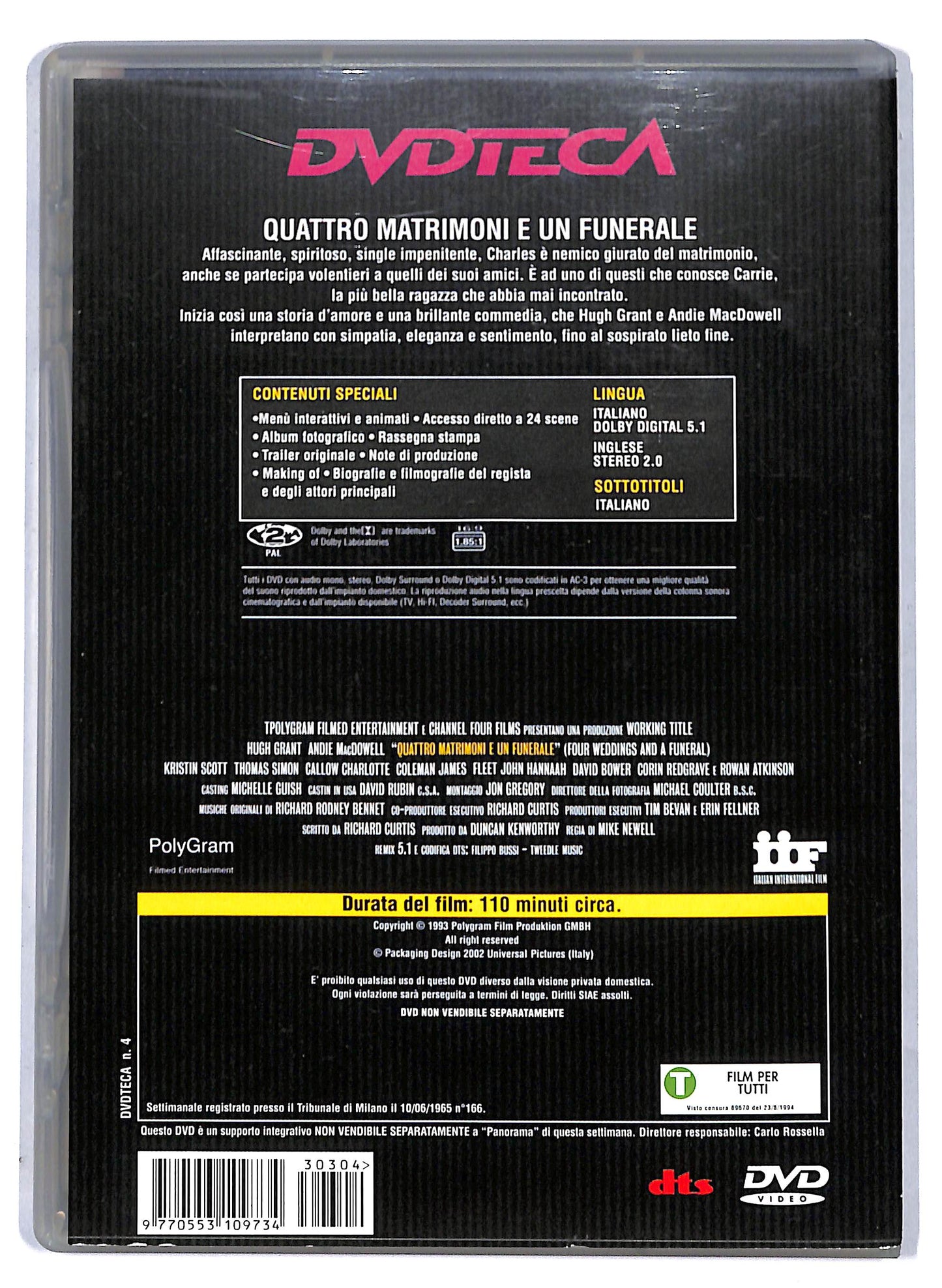 EBOND Quattro Matrimoni e un Funerale EDITORIALE DVD DB792141
