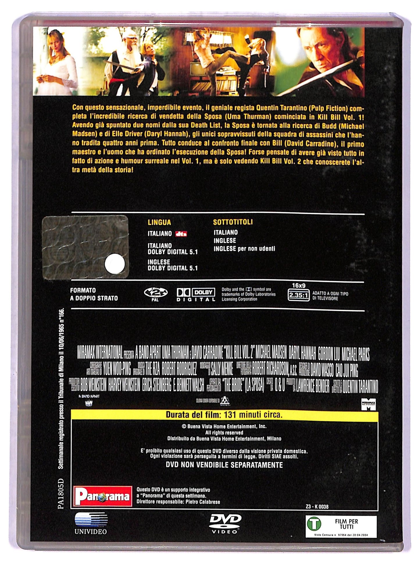 EBOND Kill Bill Volume 2 EDITORIALE DVD DB793638