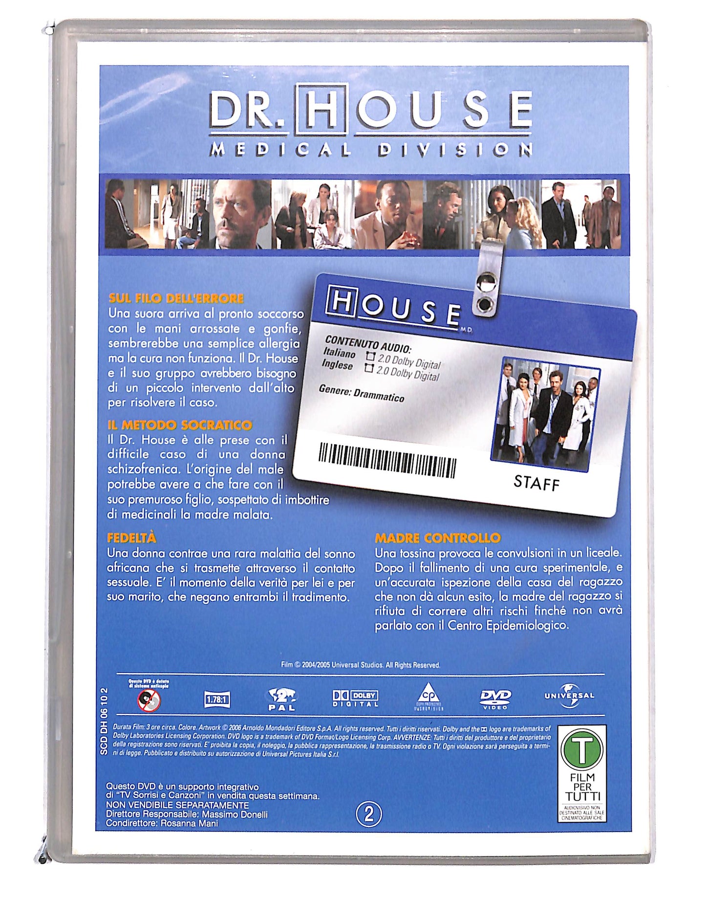 EBOND Dr house stagione Uno disco 2 episodi 5-8 EDITORIALE DVD DB794255