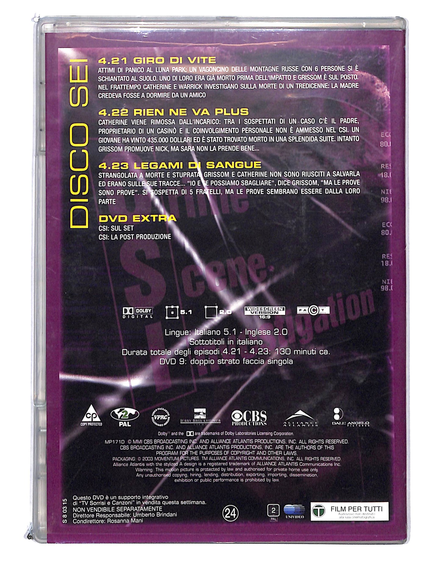 EBOND CSI - Quarta Stagione Episodi 21-23 EDITORIALE DVD DB794635