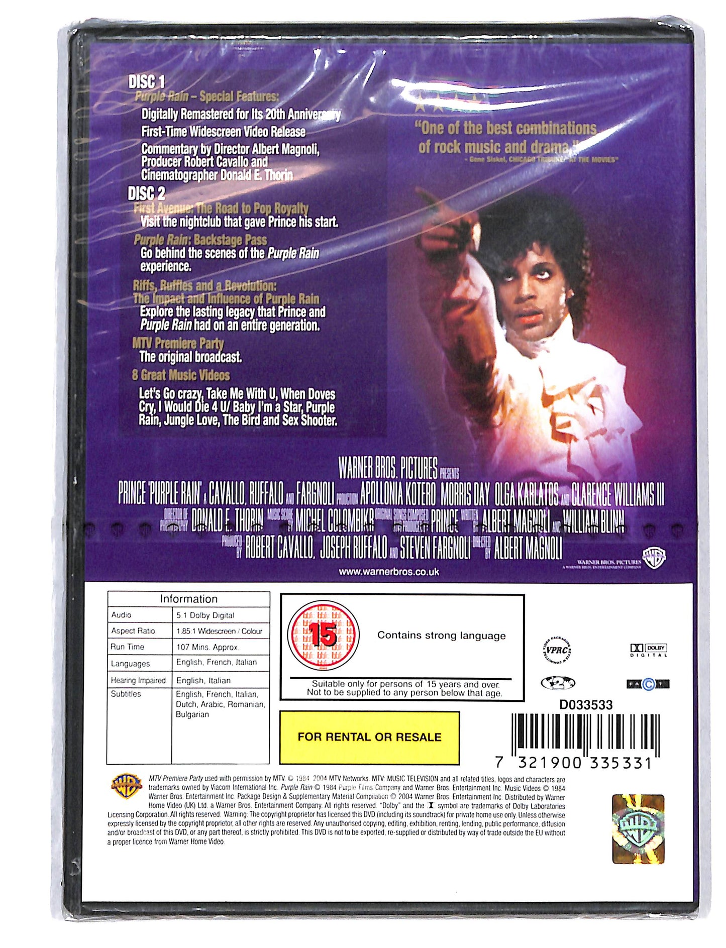 EBOND Purple Rain Edizione: Regno Unito DVD DB794819