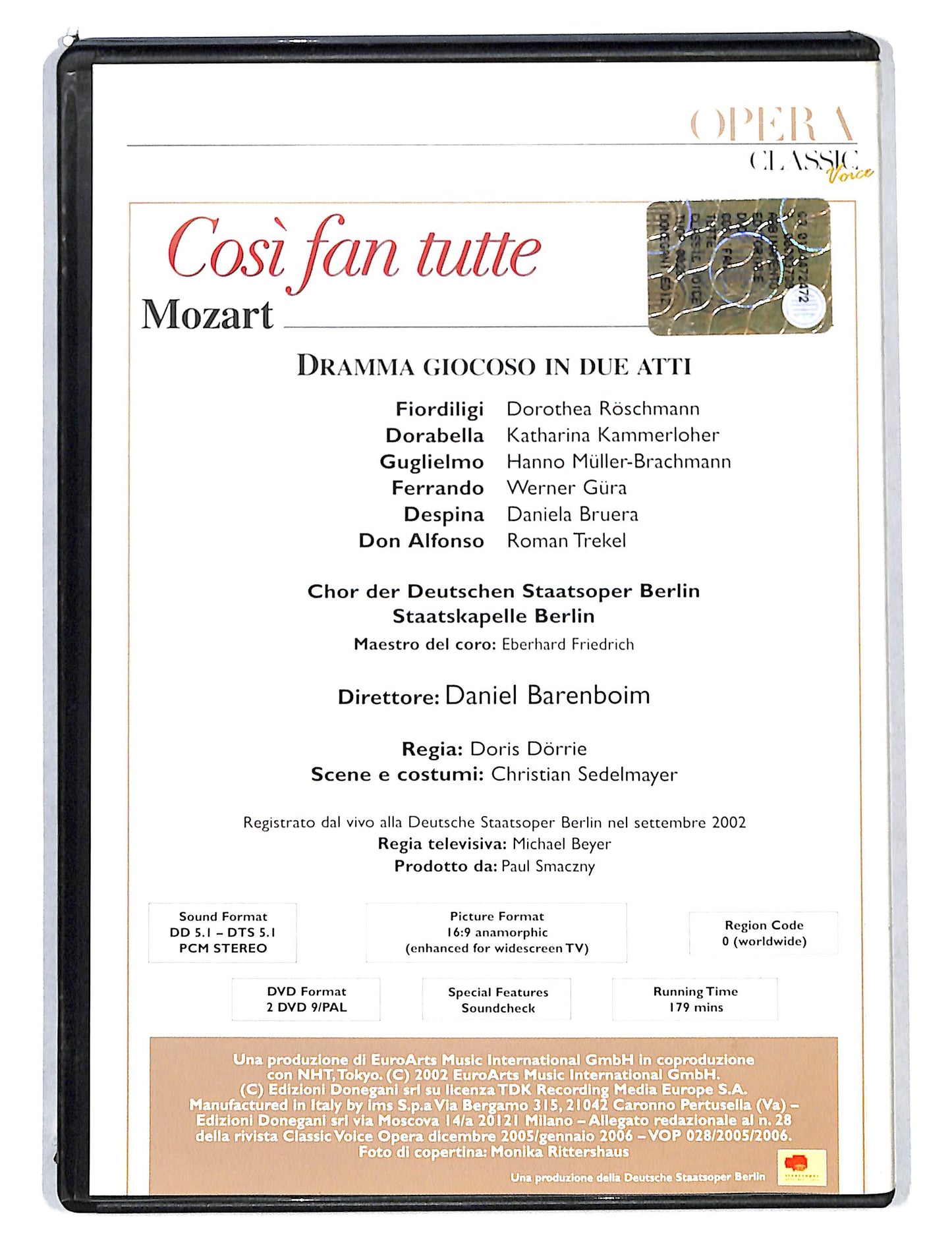 EBOND Opera Classica - Cosi fan tutte Mozart DVD DB794826