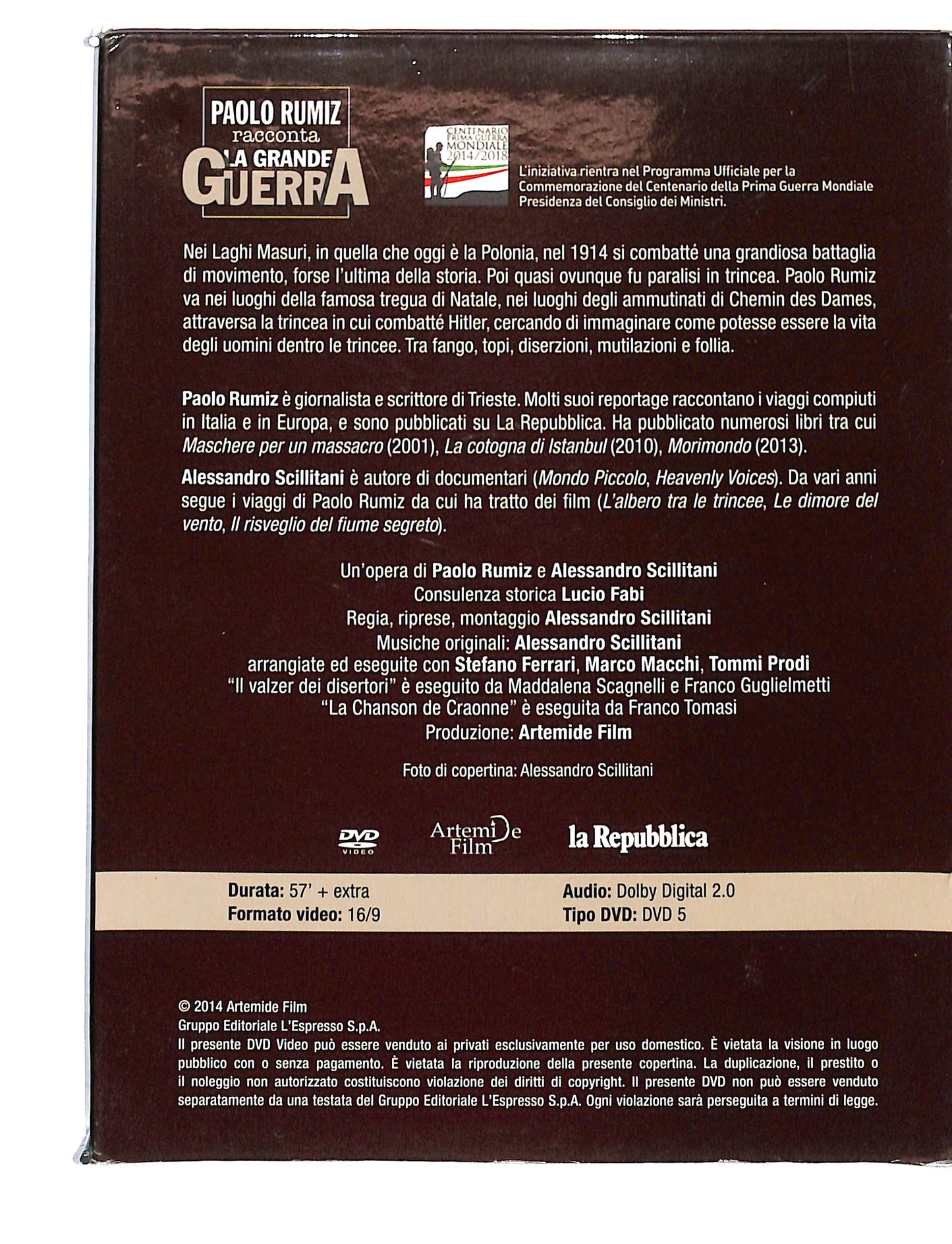 EBOND Paolo Rumiz racconta la grande guerra - uomini delle caverne DVD DB794845