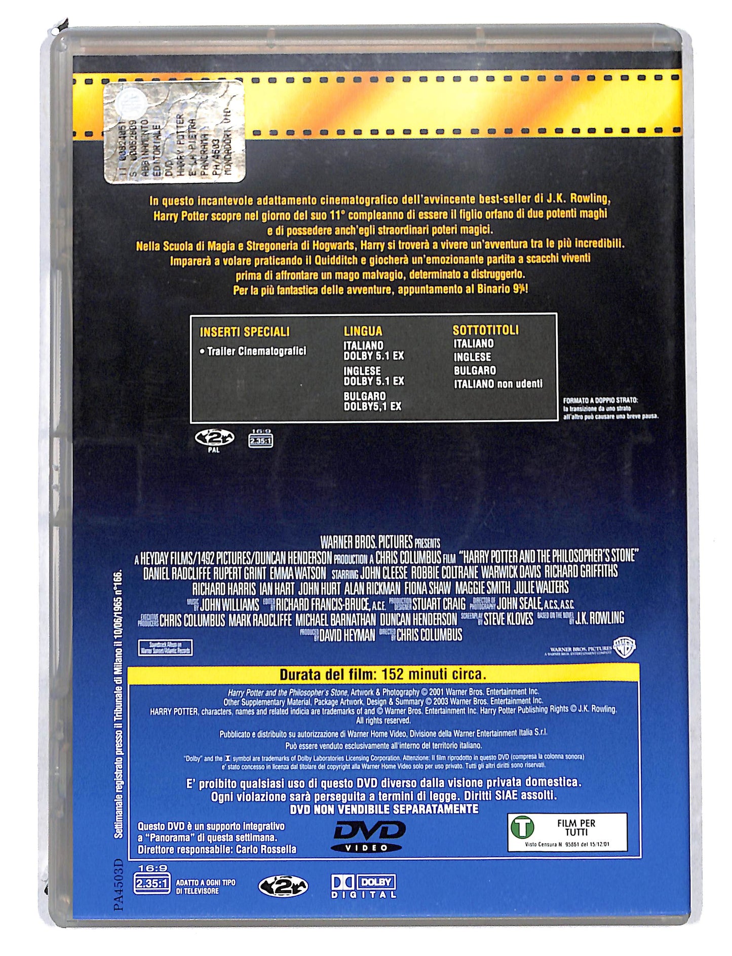 EBOND Harry Potter e la pietra filosofale EDITORIALE DVD DB795121
