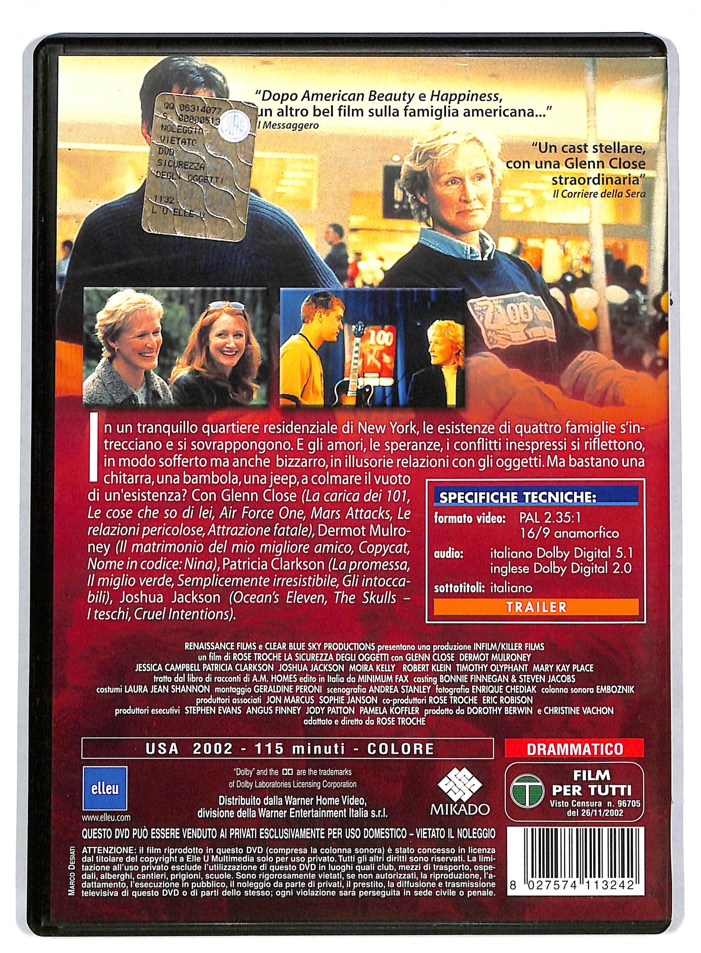 EBOND La sicurezza degli oggetti NOLEGGIO DVD DB796350