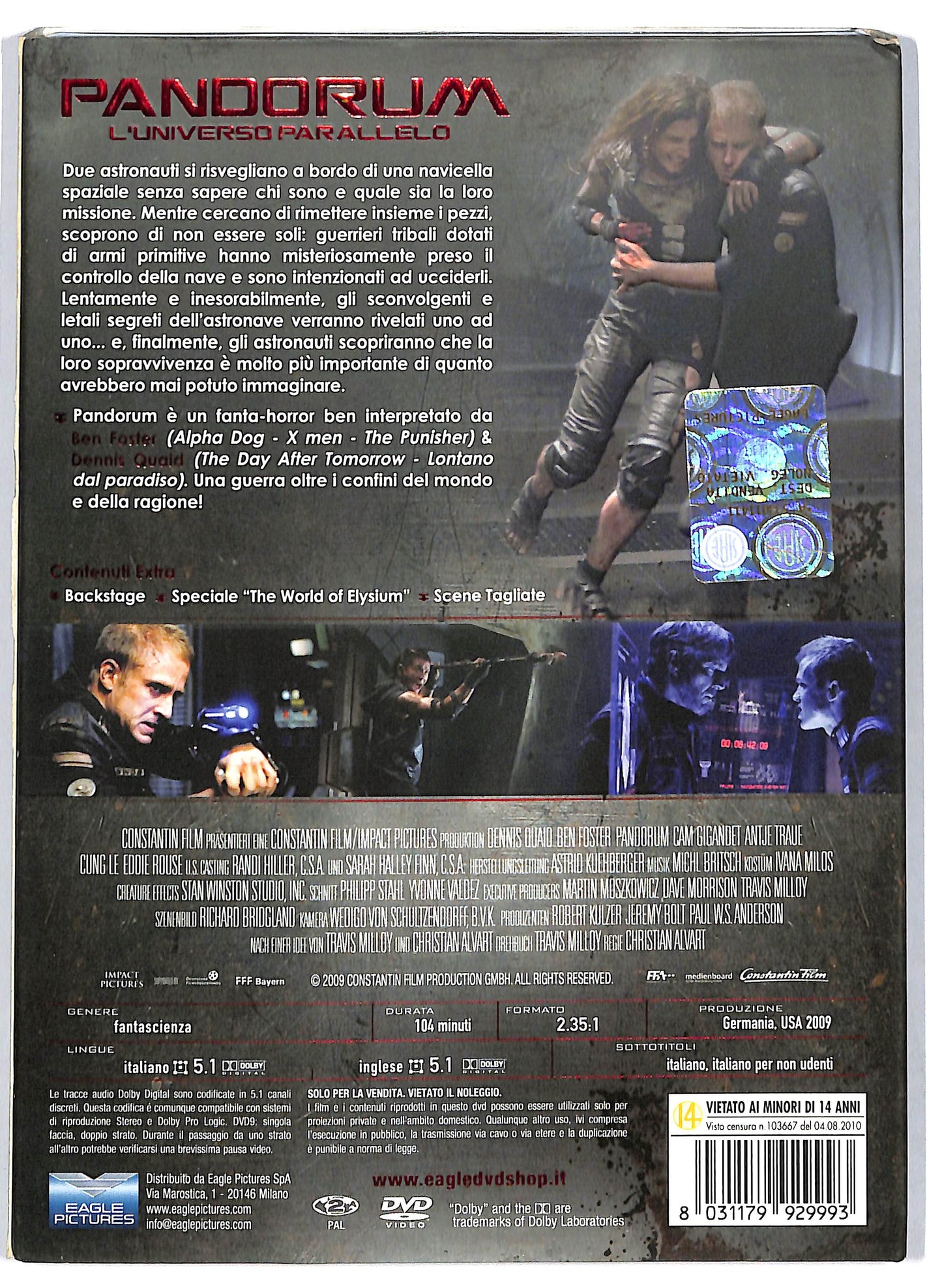 EBOND Pandorum - L'Universo Parallelo Slipcase DVD DB799225