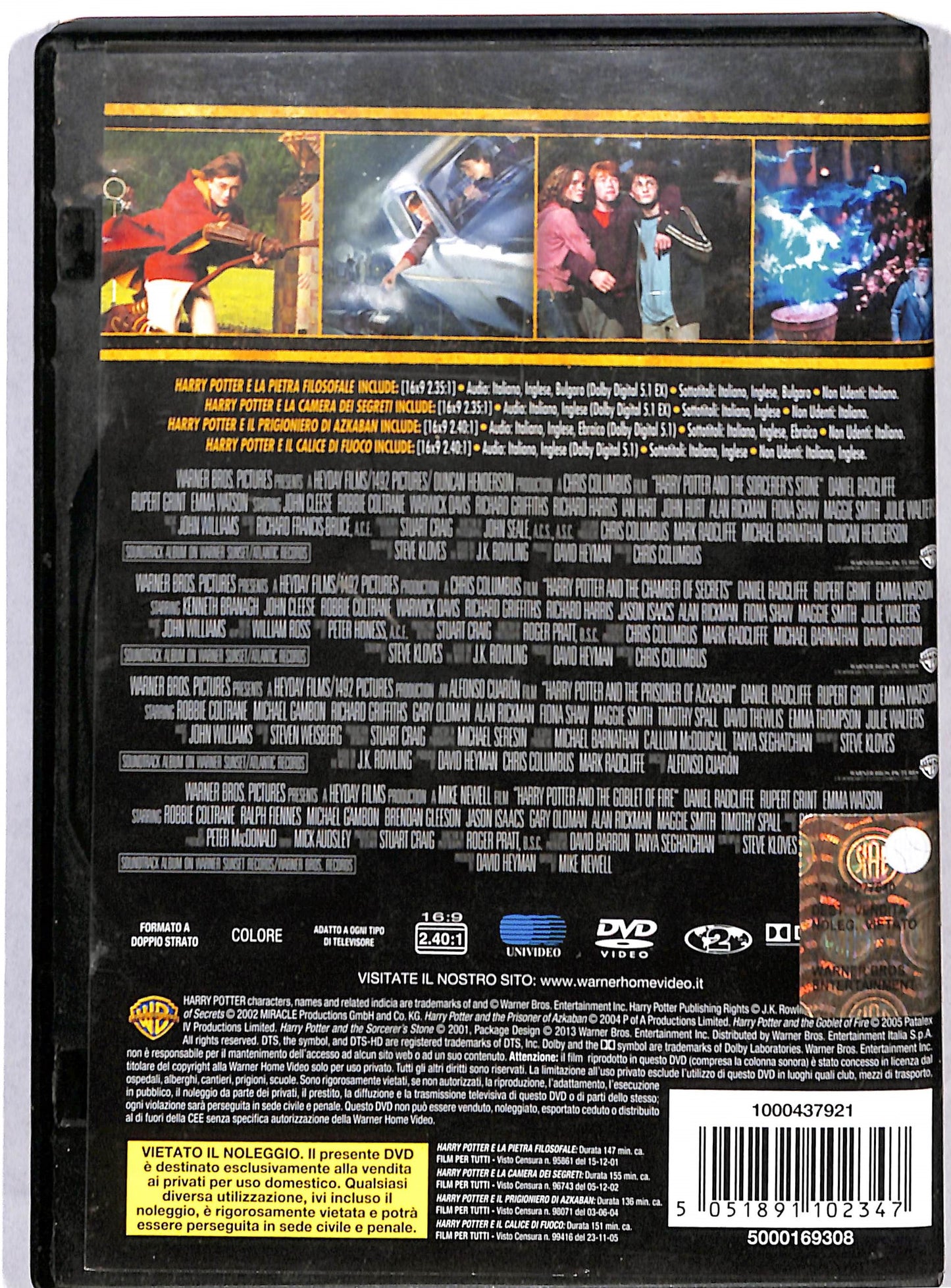 EBOND 4 Grandi Film Harry Potter Anni 1- 4 DVD DB800410