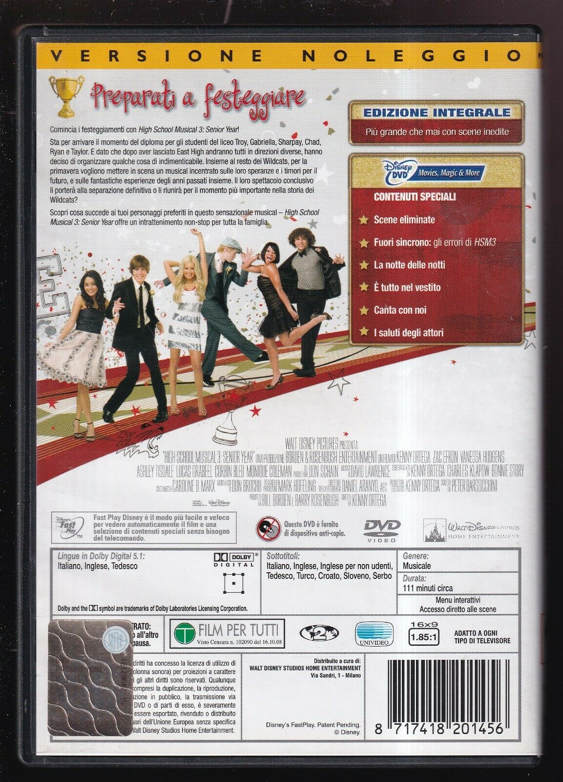 EBOND High School Musical 3: Senior Year (ed. Integrale) Ex Noleggio DVD DB800738