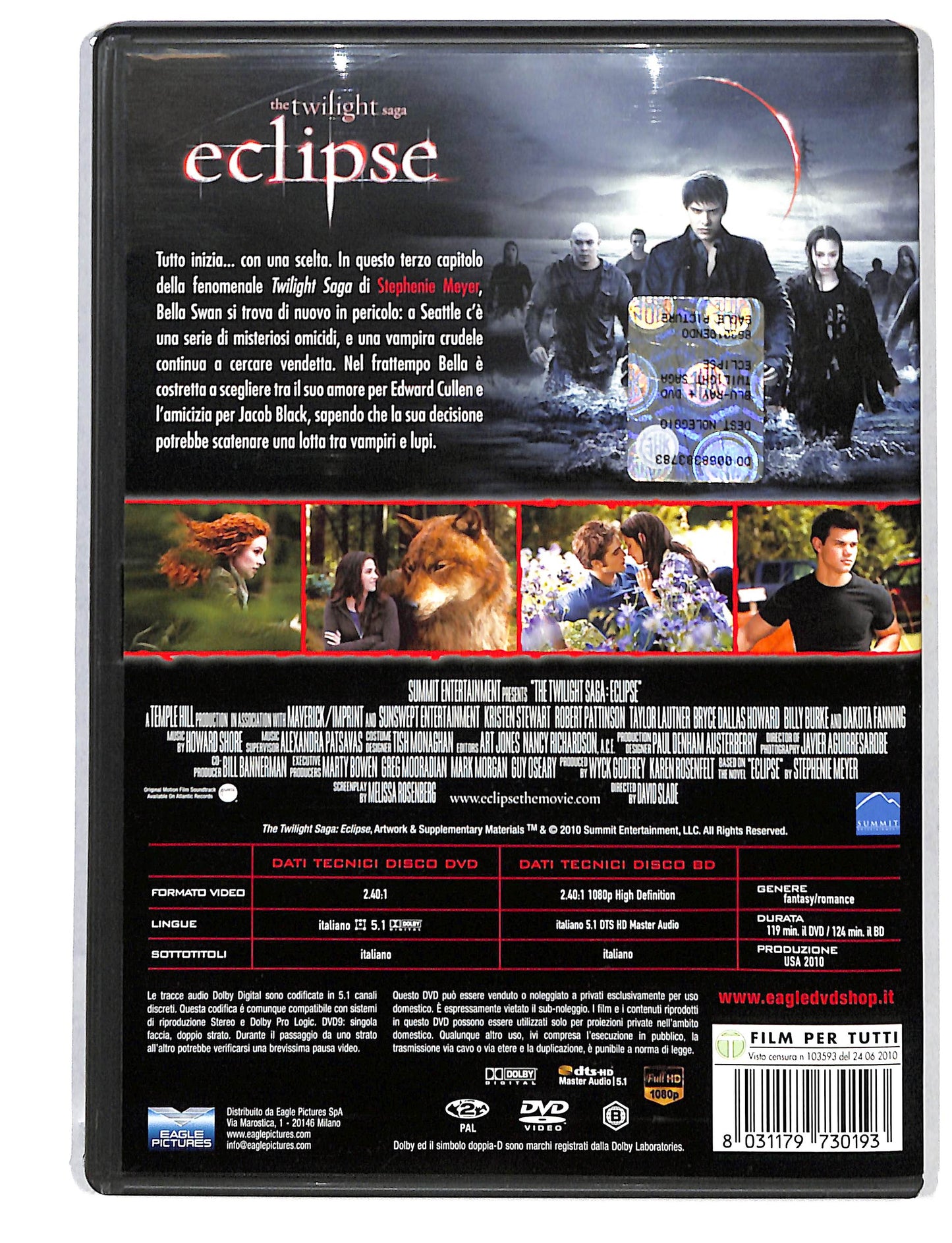 EBOND Eclipse Edizione noleggio 2 dischi 1dvd+1 BLURAY DVD DB805301