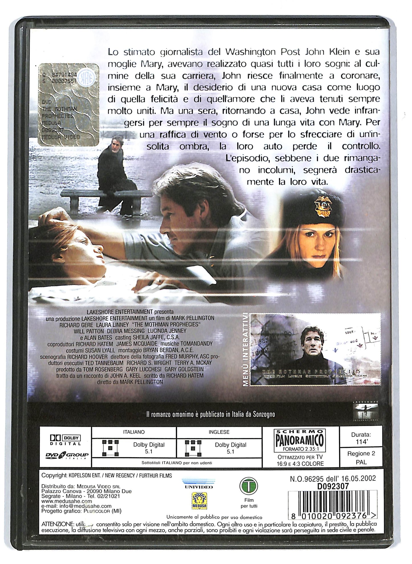 EBOND The mothman prophecies - Voci dall'ombra NOLEGGIO DVD DB808157