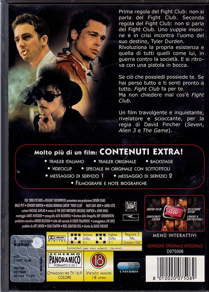 EBOND Fight club Versione Originale Integrale NOLEGGIO DVD DB810306