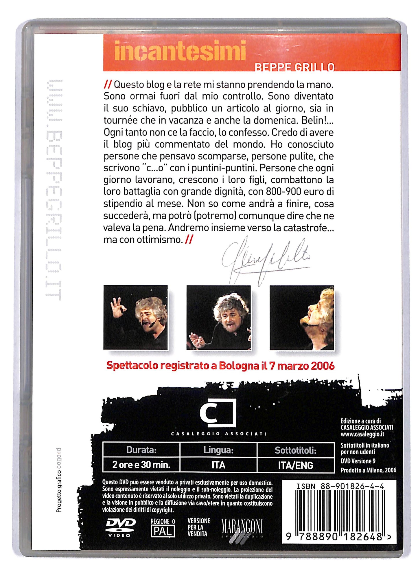 EBOND Incantesimi - Beppe Grillo (2006) NOLEGGIO DVD DB810319