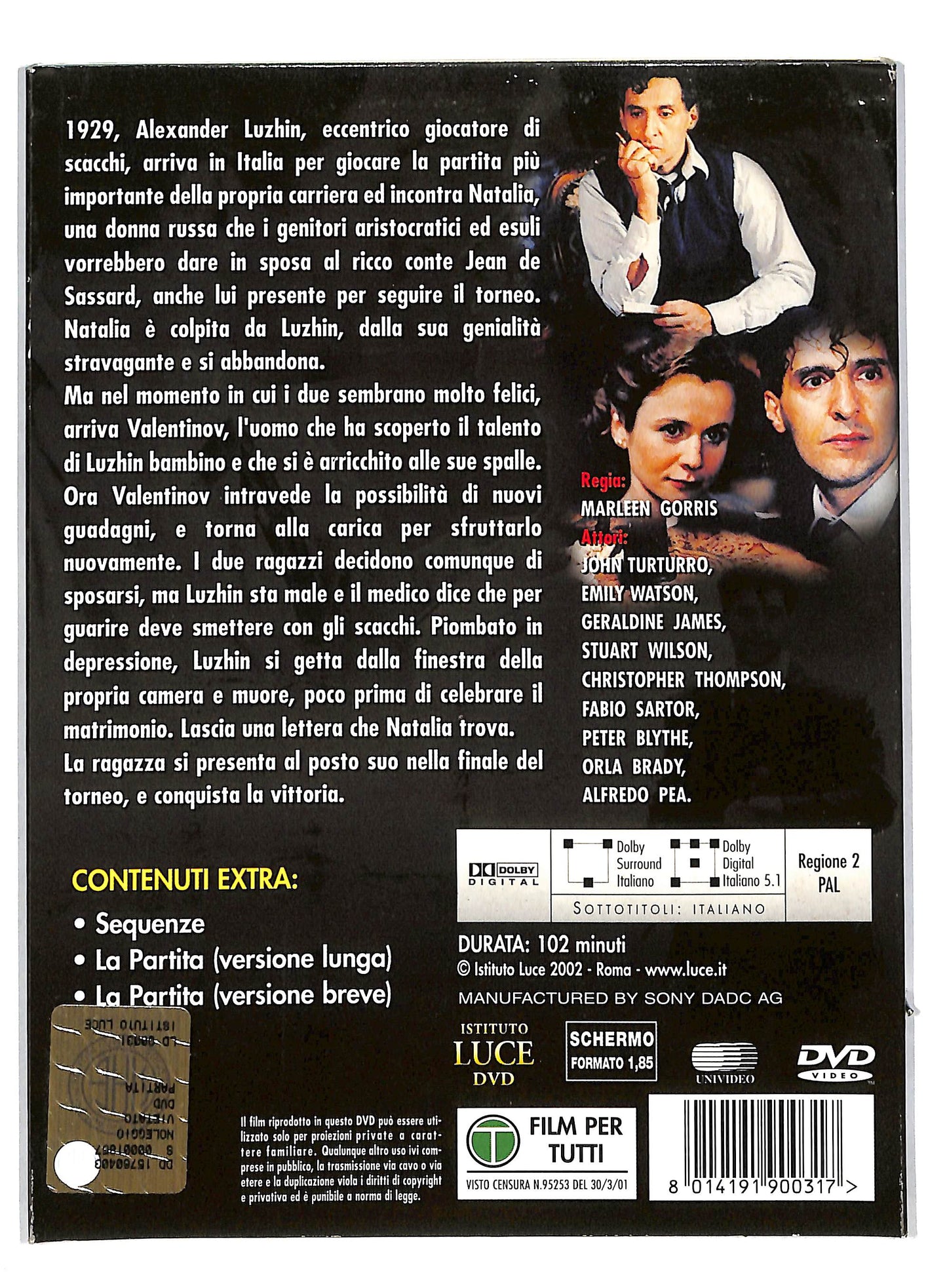 EBOND La partita - La difesa di Luzin SLIPCASE NOLEGGIO DVD DB810608