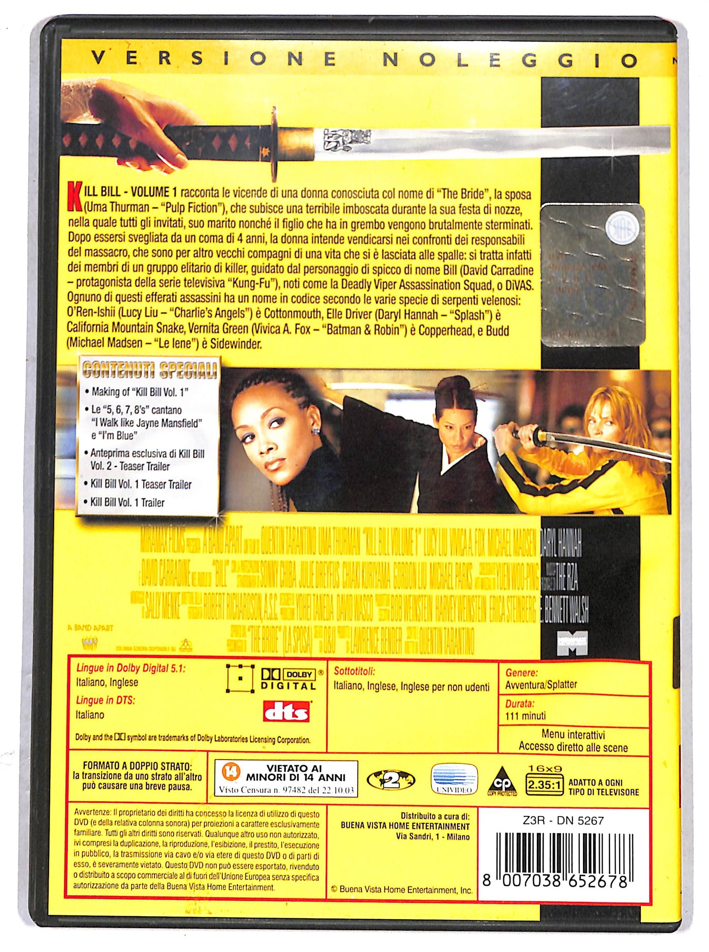 EBOND Kill Bill Volume 1 NOLEGGIO DVD DB810617