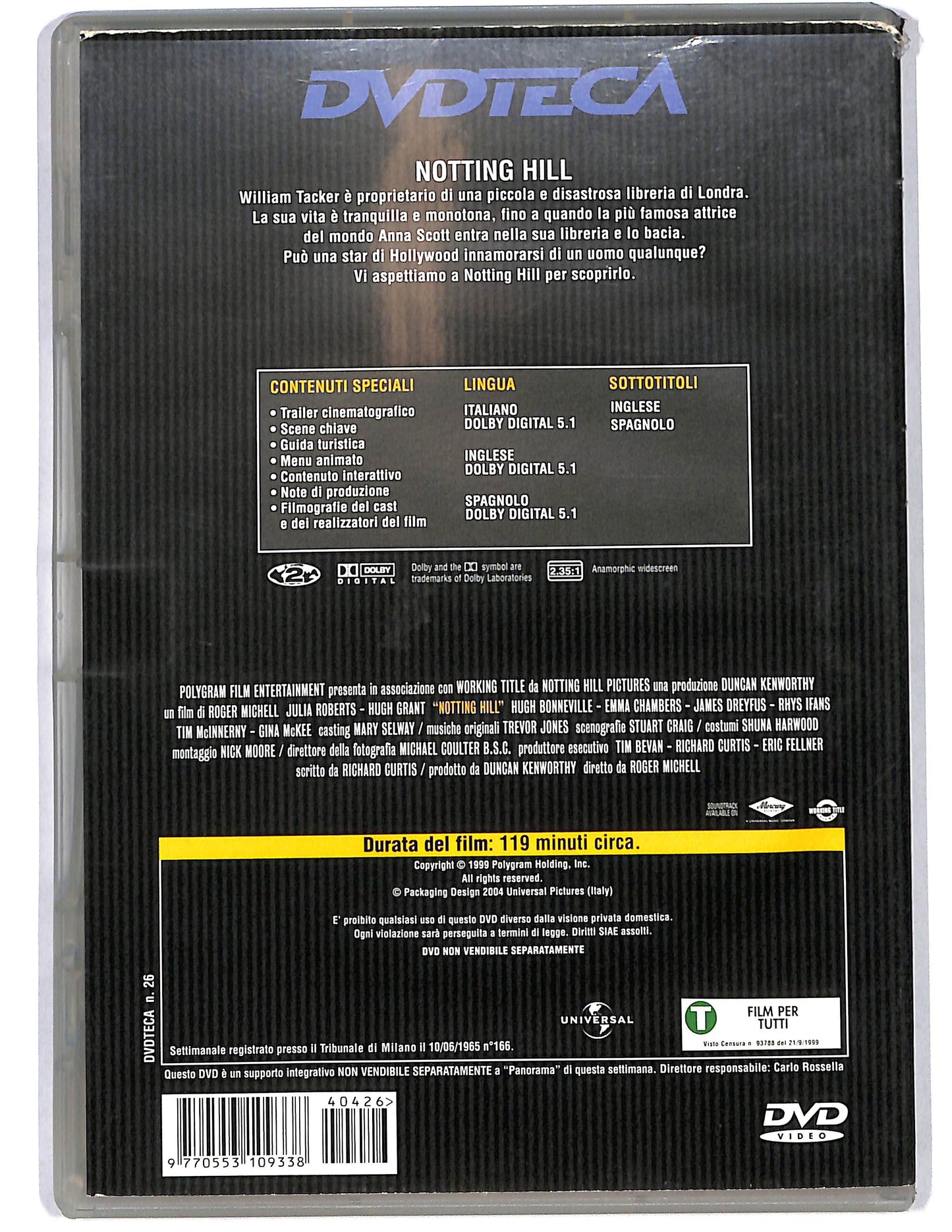EBOND Notting Hill EDITORIALE DVD DB810835