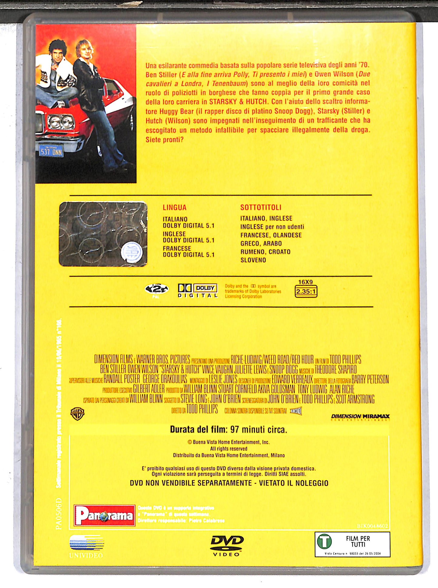 EBOND Starsky & Hutch EDITORIALE DVD DB811354
