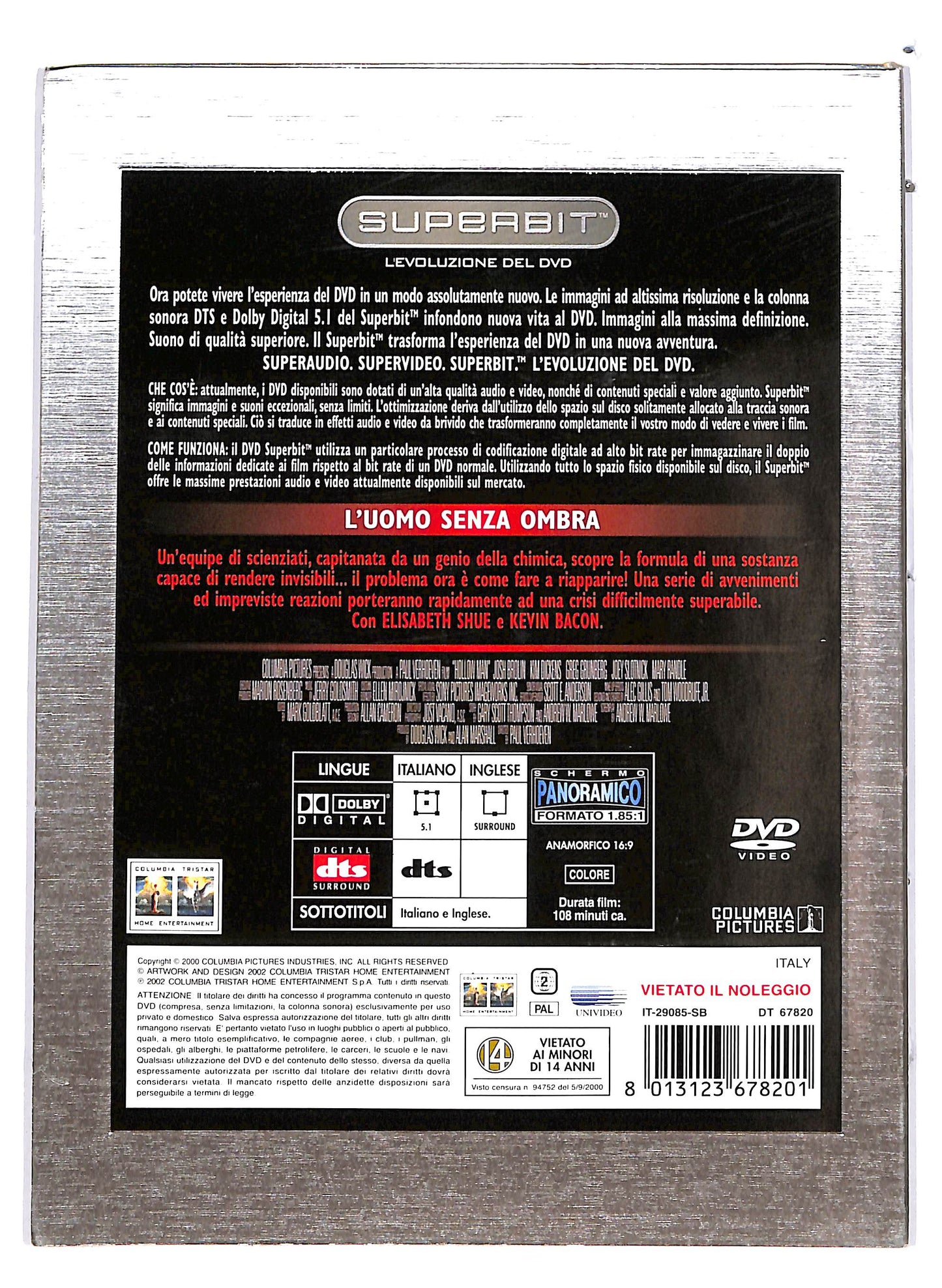 EBOND L'uomo senza ombra DIGIPACK DVD DB811543