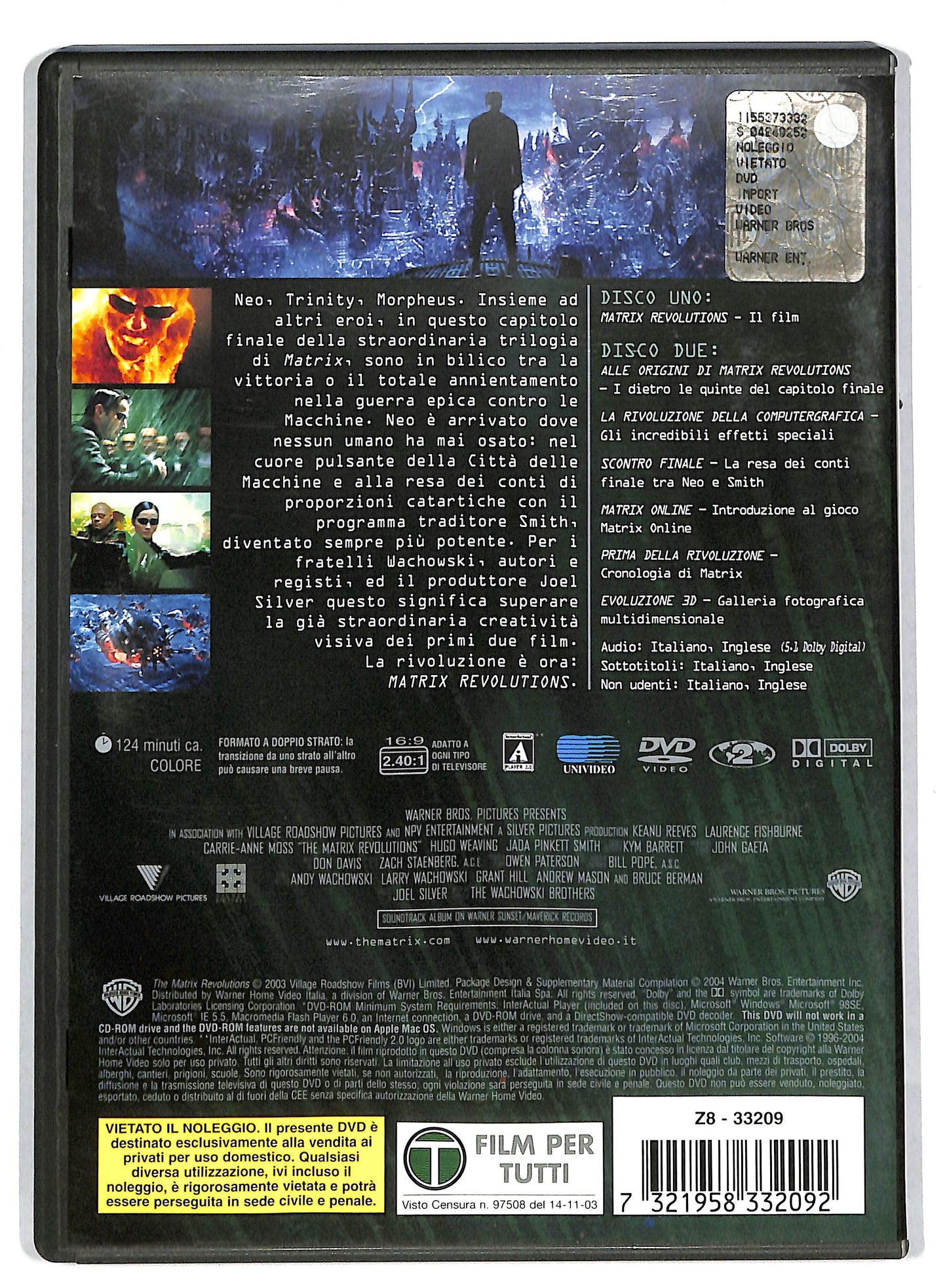 EBOND Matrix Revolutions (2 dischi) DVD DB812703