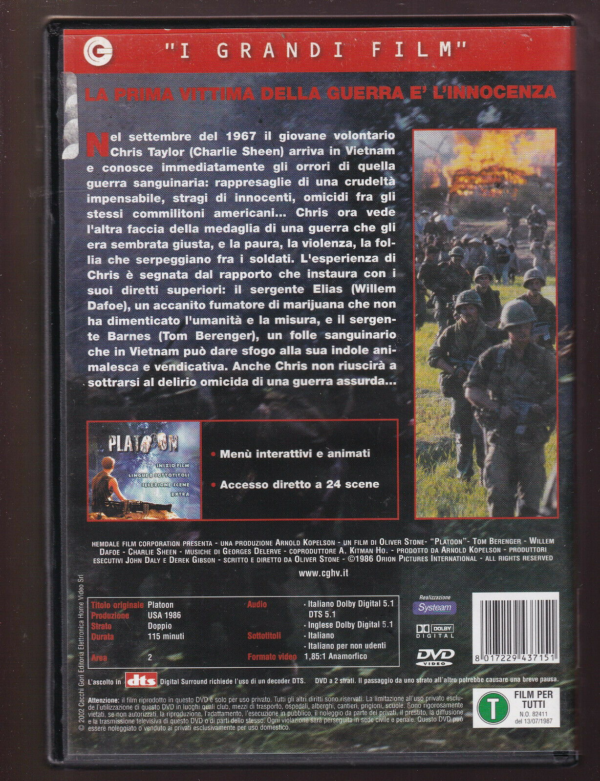 EBOND Platoon NOLEGGIO DVD DB813651