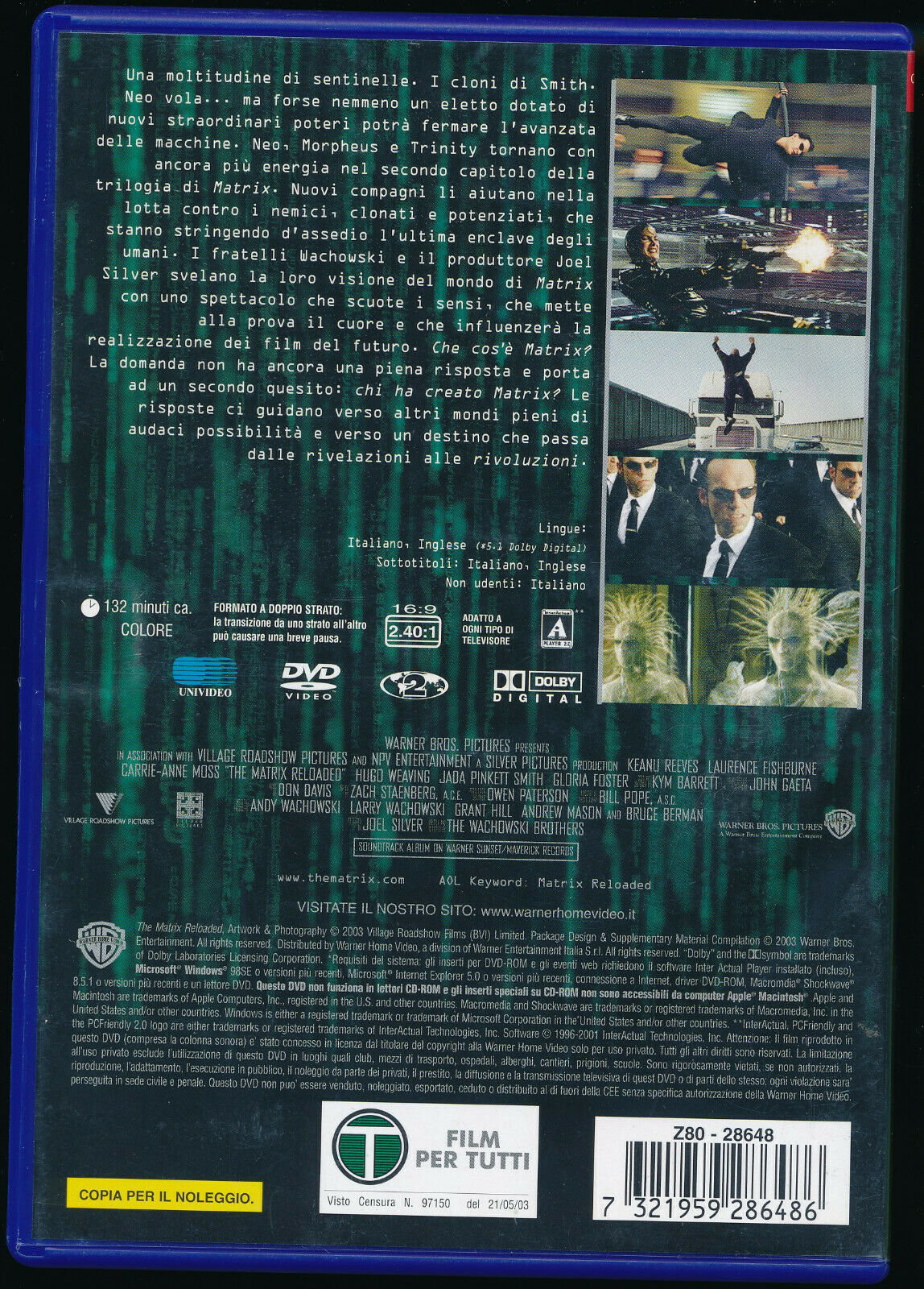 EBOND Matrix Reloaded Ex Noleggio DVD DB813665