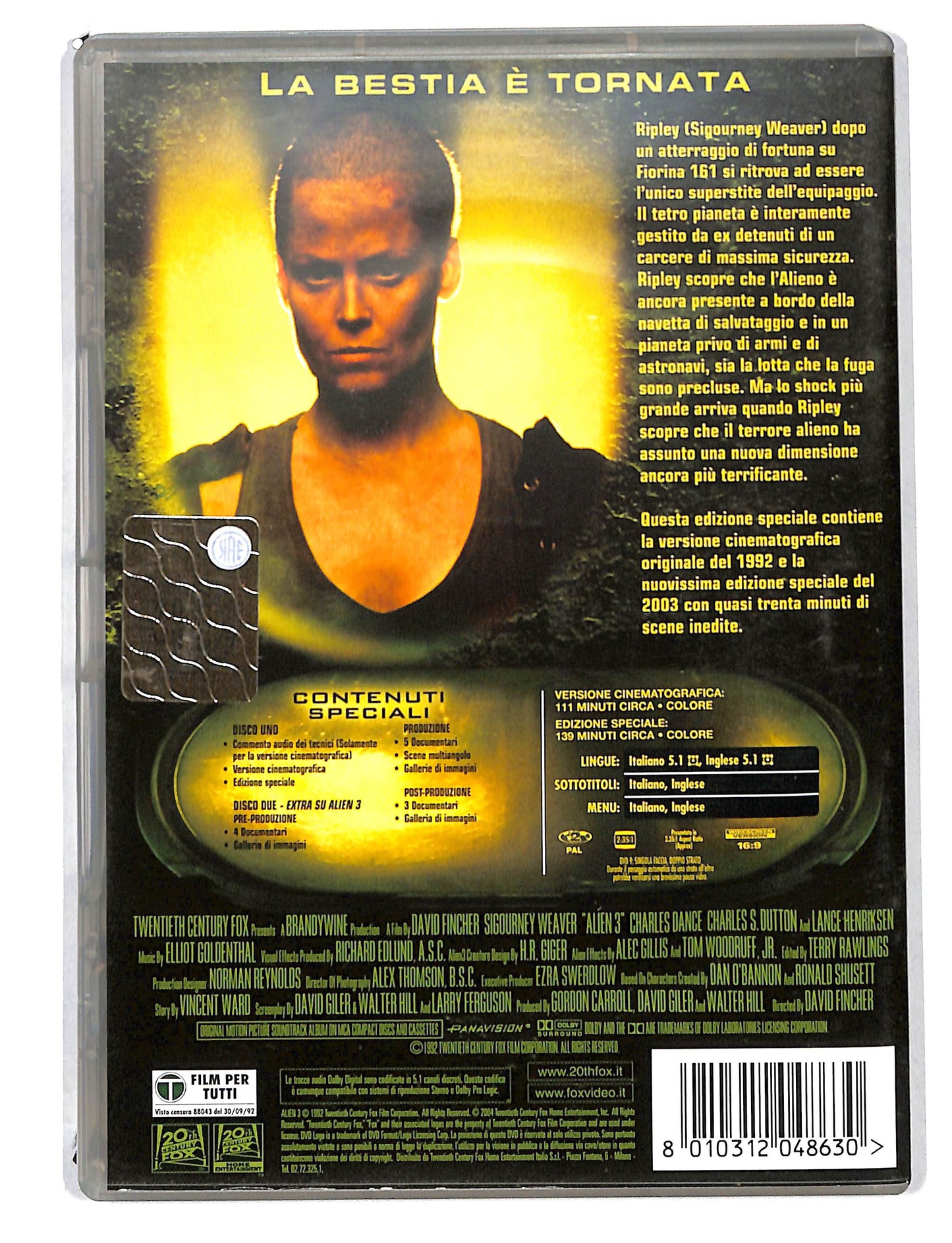 EBOND Alien 3 EDIZIONE SPECIALE 2 dischi DVD DB813821