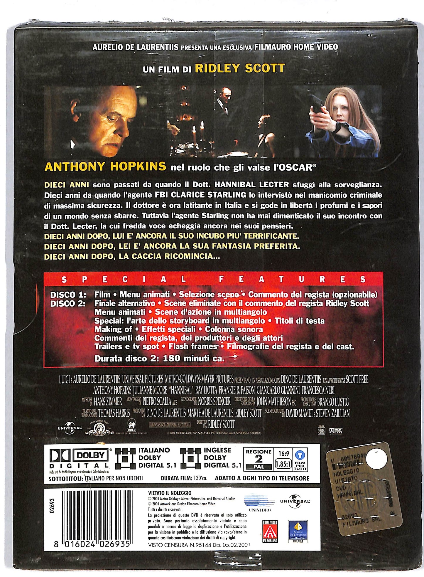 EBOND Hannibal DIGIPACK EDIZIONE SPECIALE ( 2 dischi) DVD DB815340