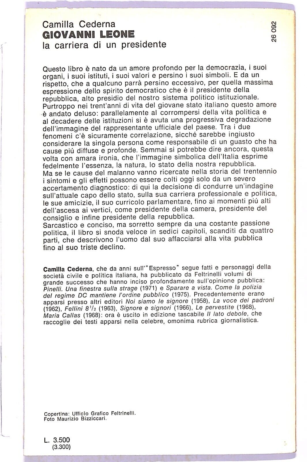 EBOND Giovanni Leone La Carriera Di Un Presidente Libro LI003306