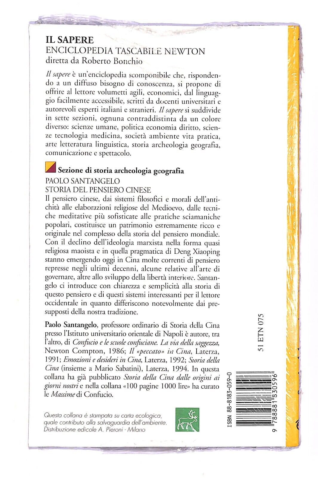 EBOND Storia Del Pensiero Cinese Enciclopedia Tascabile Libro LI003426